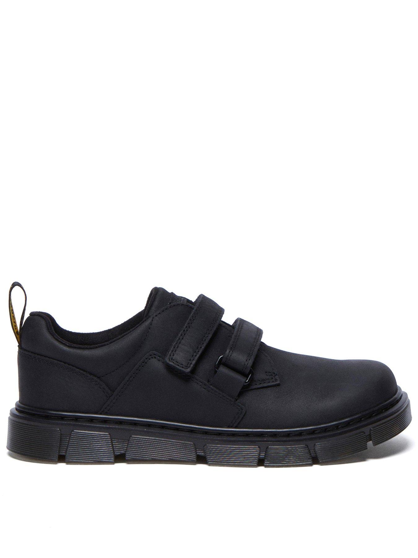 Dr Martens Youth Raffe Leather Strap Shoes  - Black