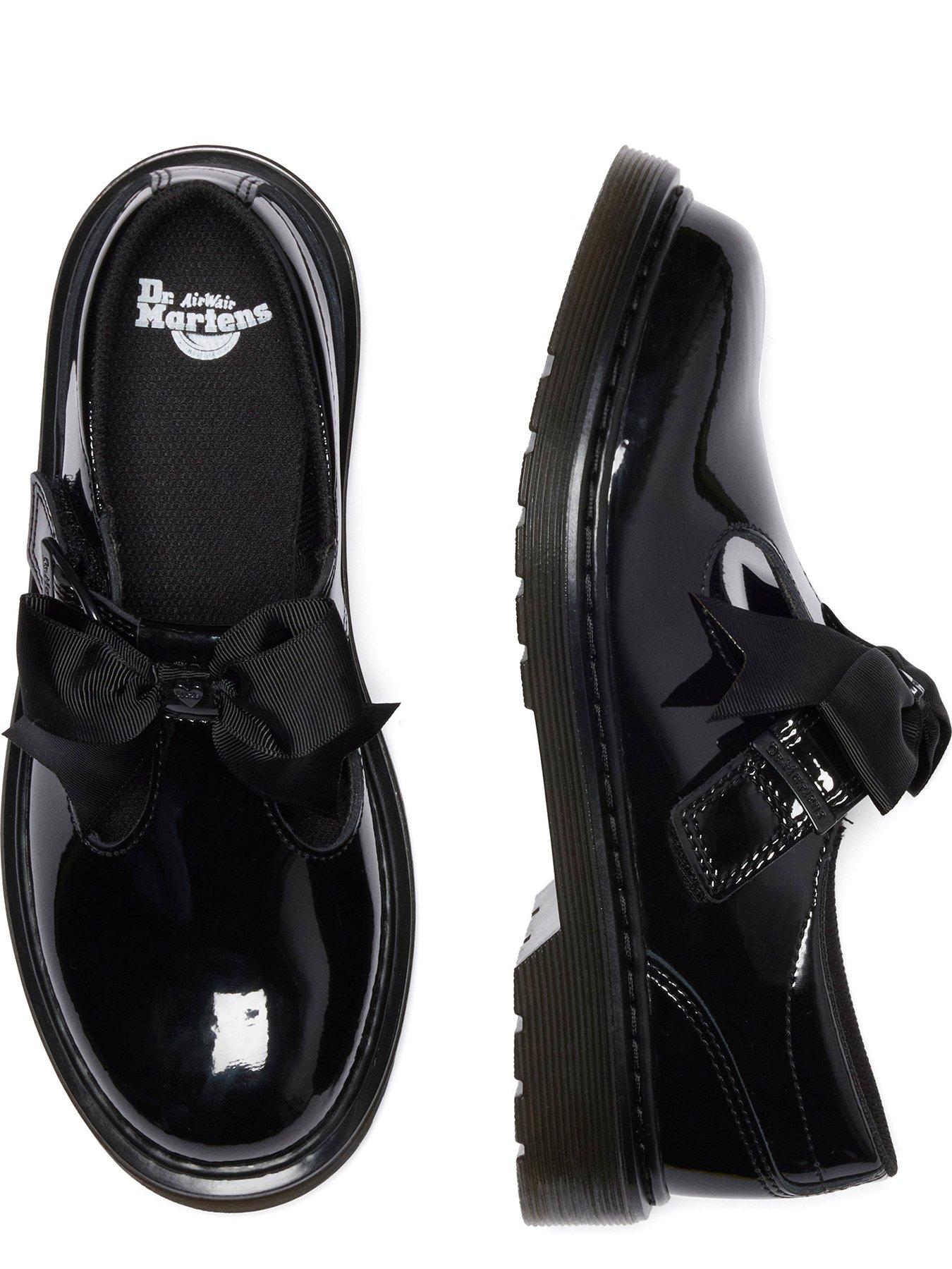 Image 4 of 7 of Dr Martens Youth Polley II Bow Y T Bar Shoe Patent Lamper - Black