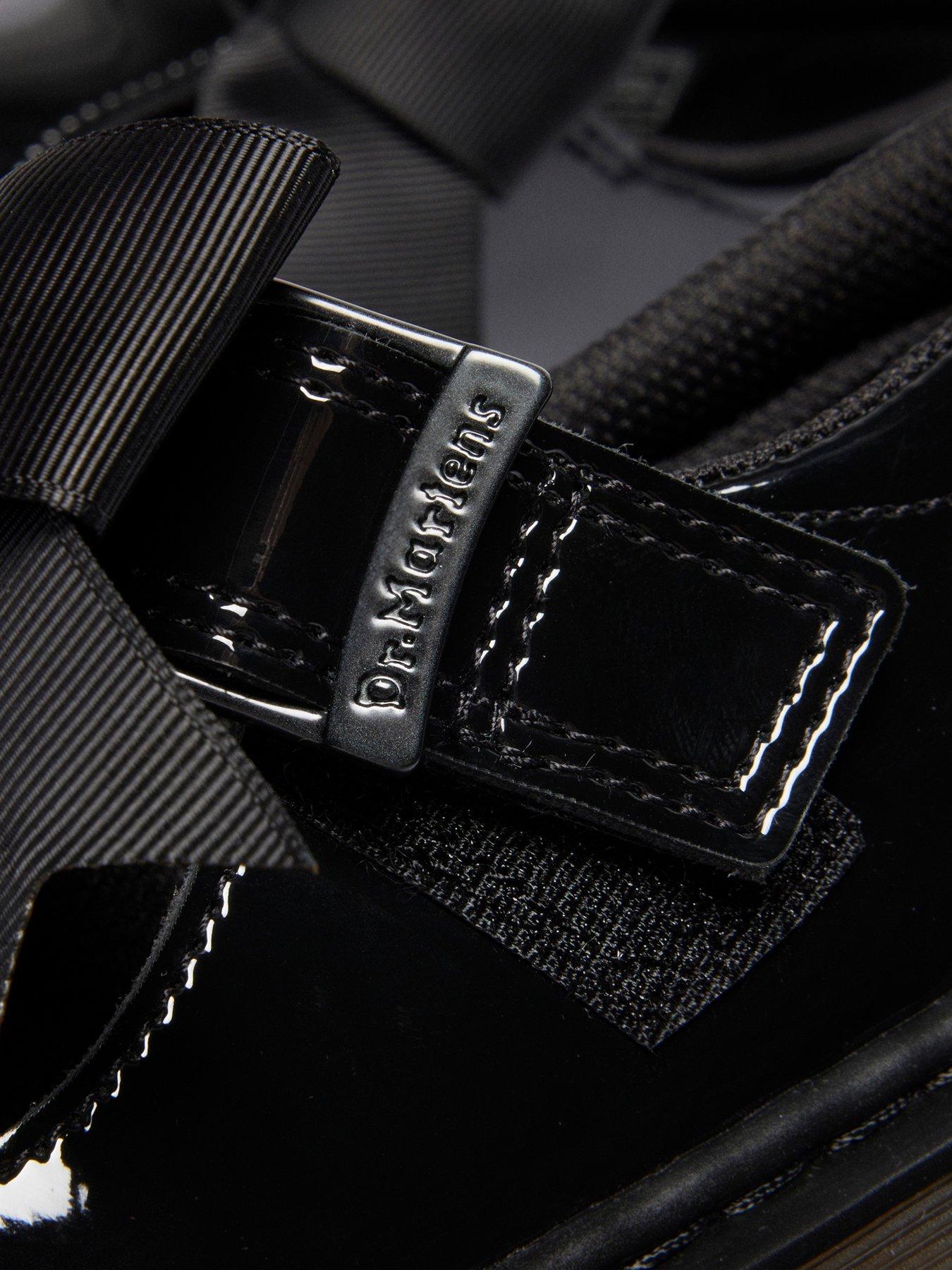 Dr Martens Junior Polley II Bow J T Bar Patent Shoe Black Very