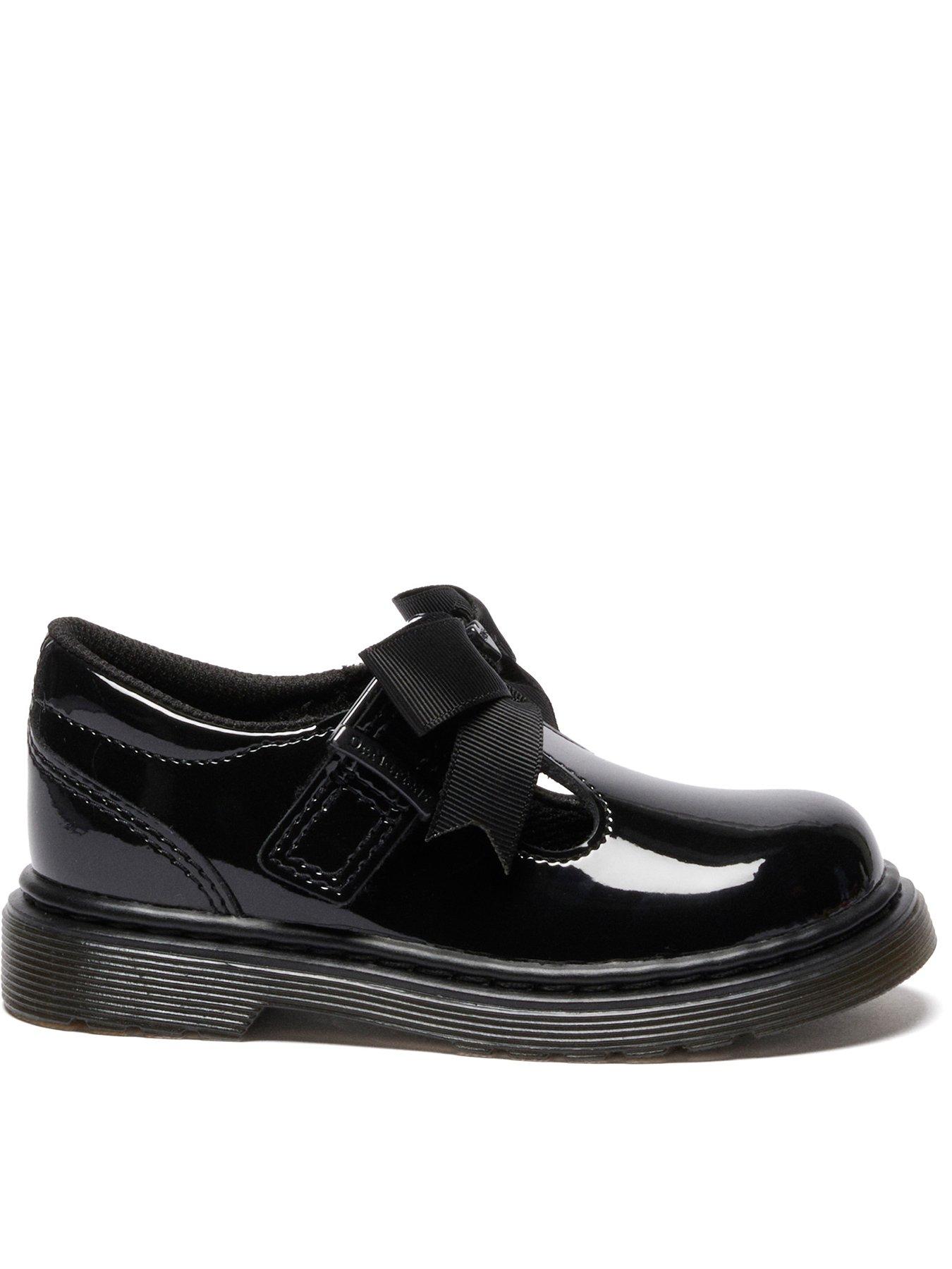 Dr Martens Toddler Polley Ii Bow T Bar Shoe, Black, Size 9 Younger