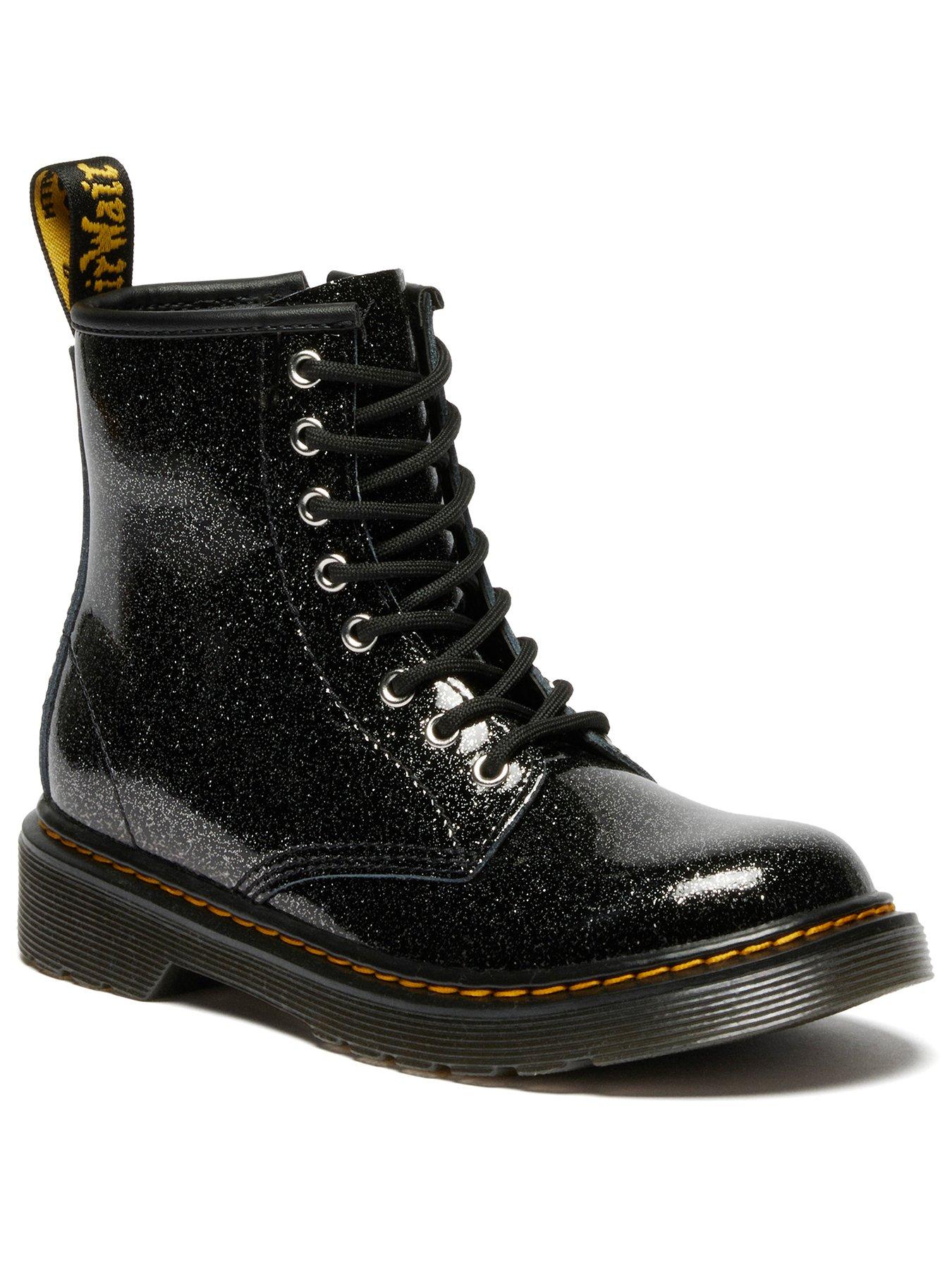 Image 2 of 6 of Dr Martens Junior 1460 Glitter Lace Up Boot - Black/silver Nebula Glitter