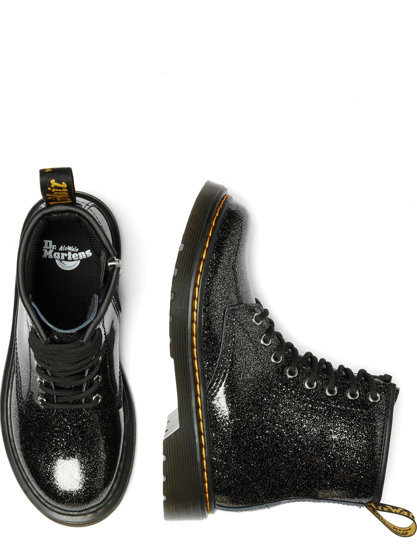 Image 4 of 6 of Dr Martens Junior 1460 Glitter Lace Up Boot - Black/silver Nebula Glitter