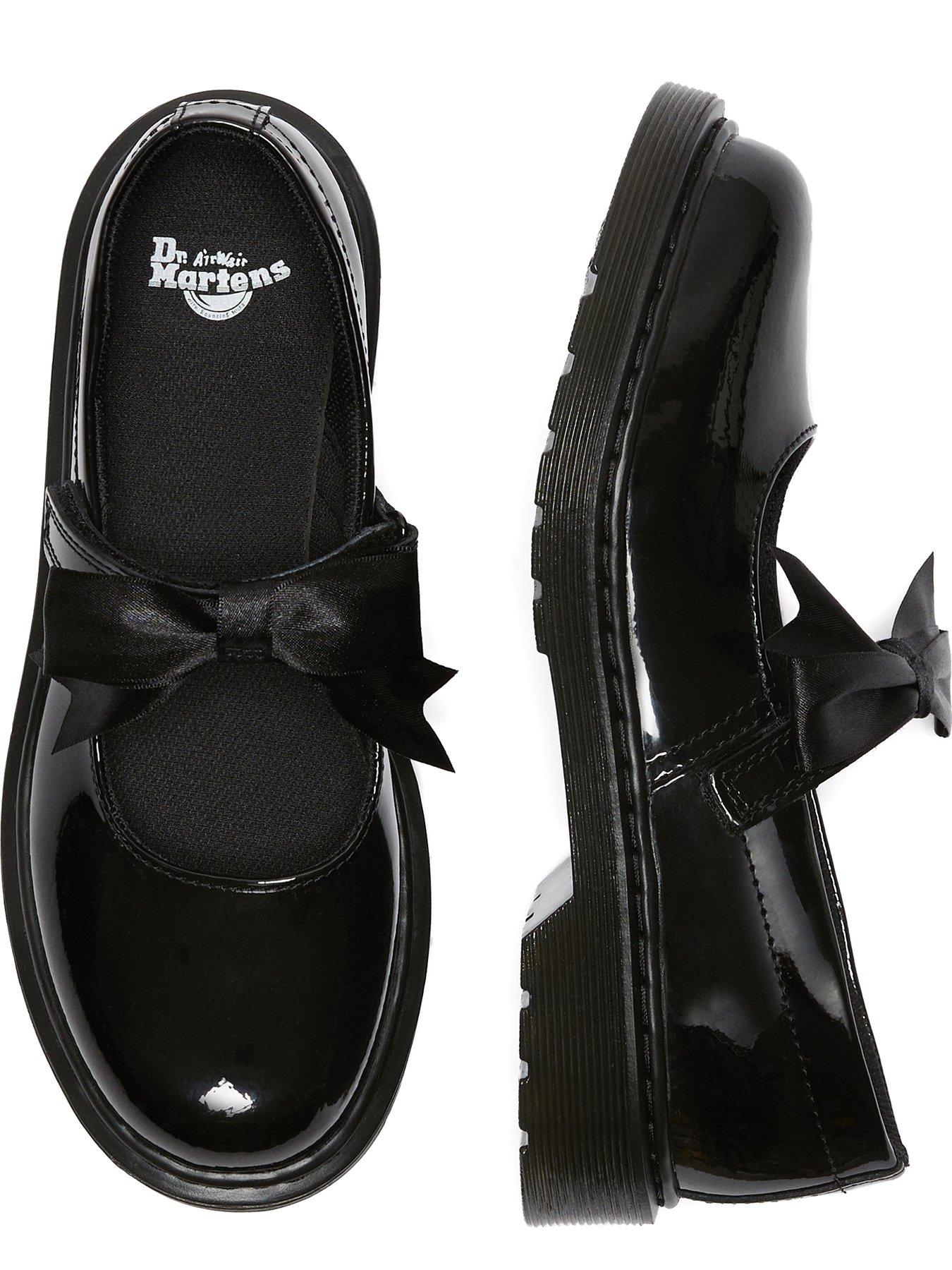 Dr Martens Youth Maccy II Patent Leather Mary Jane Shoes Black