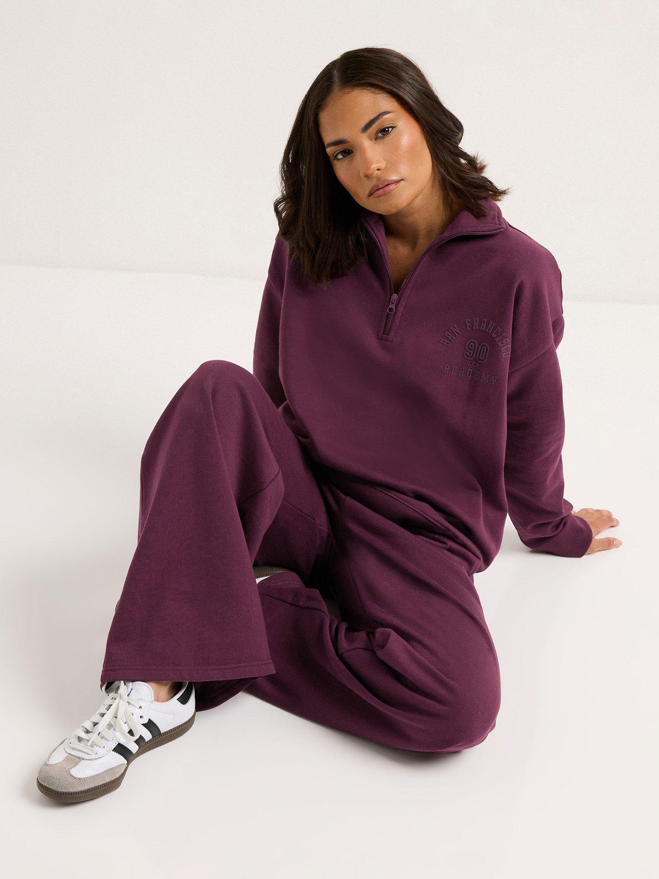 undefined Petite San Francisco Zip Sweatshirt - Burgundy Red
