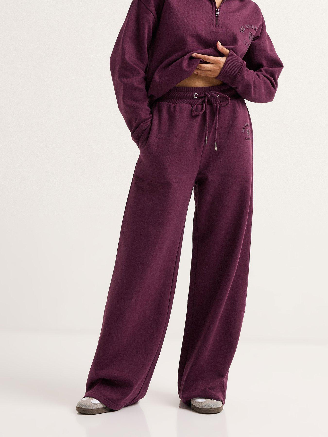 undefined Petite San Francisco Wide Leg Jogger - Red
