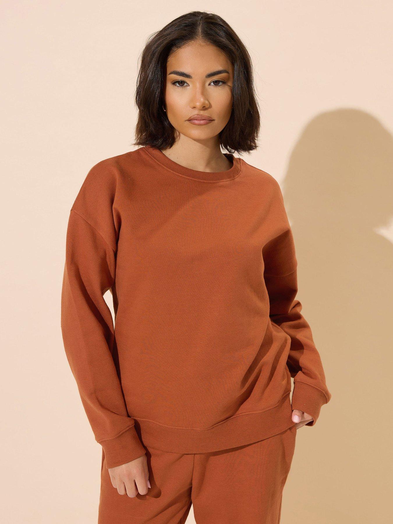 undefined Petite Plain Sweatshirt - Orange