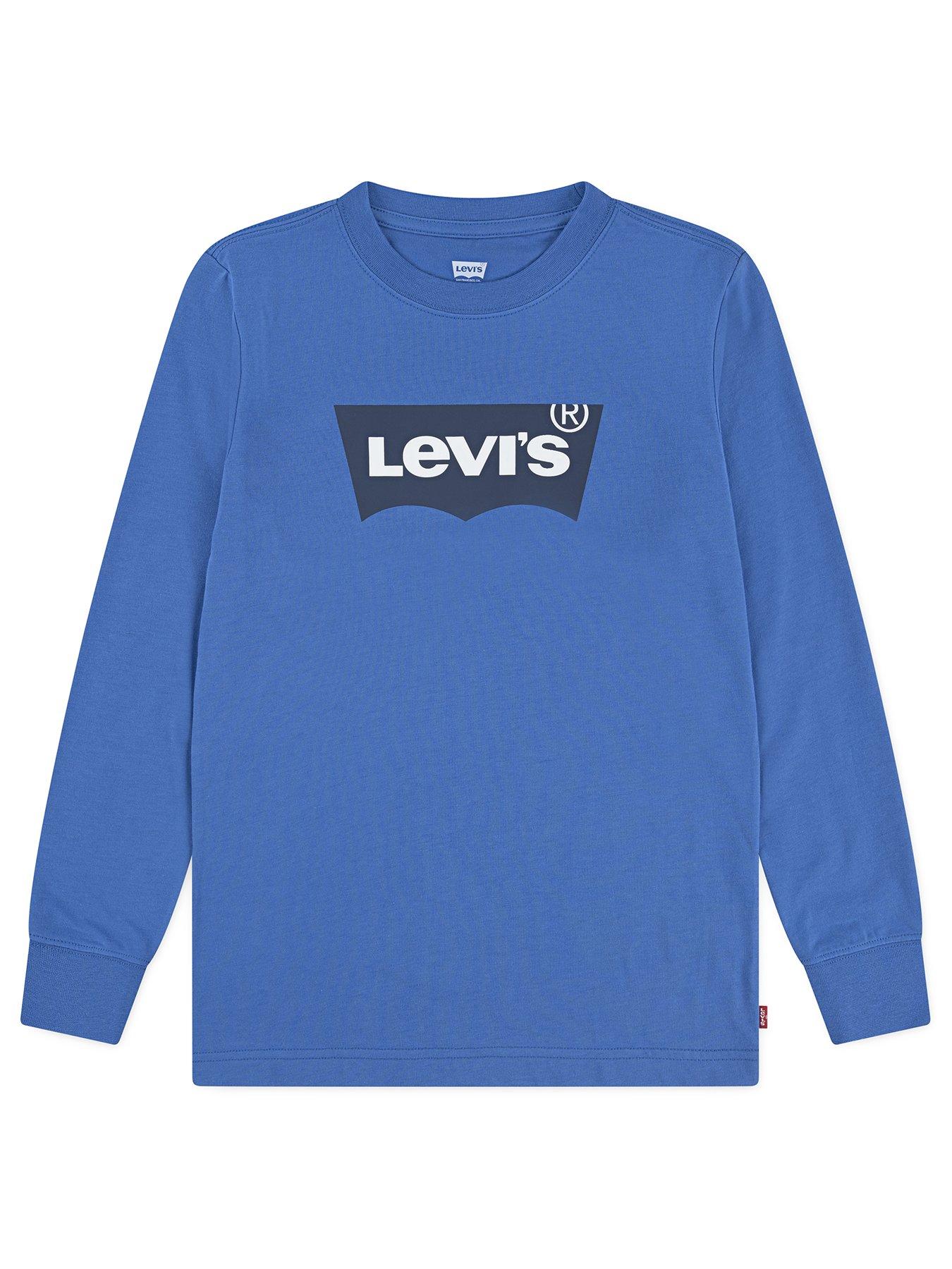 undefined Boys Long Sleeve Batwing Jumper- Blue