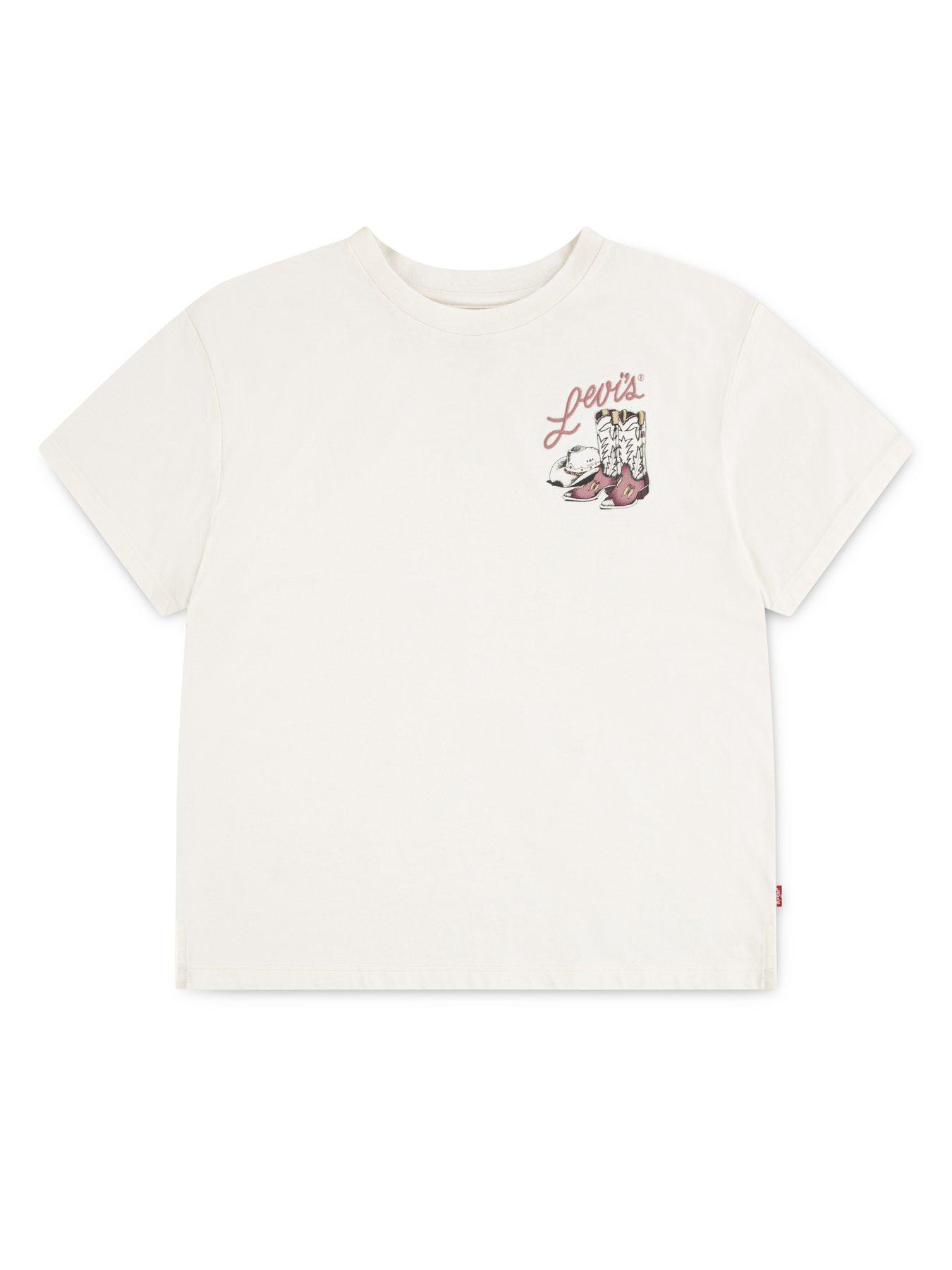 Levi's Girls Western Oversize Short Sleeve T-Shirt - Off White