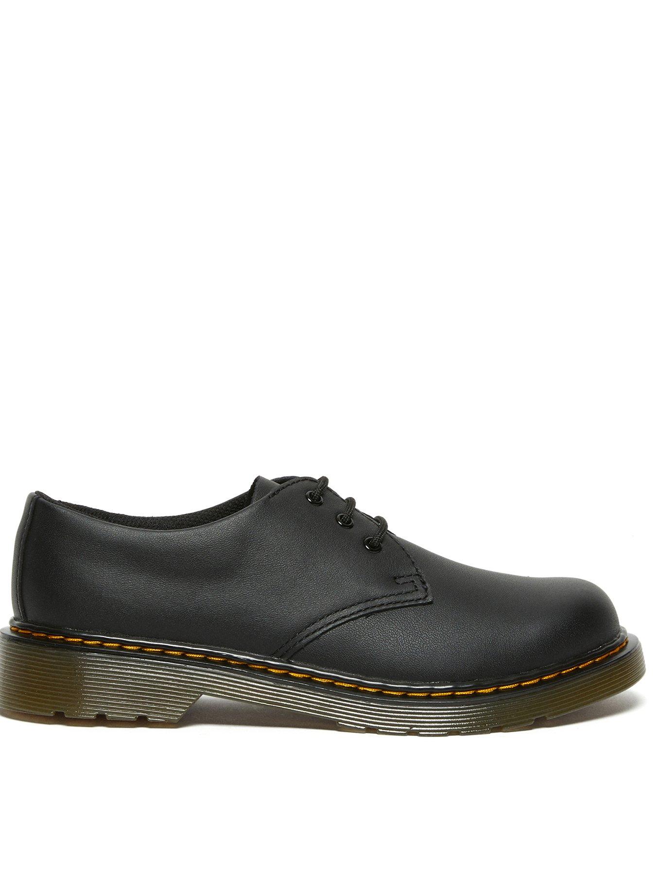 Dr. Martens Boys Black Softy Leather 1461 Senior 3 Eye Lace Shoes Colour: : Junior Size 5 Kids - Image 2