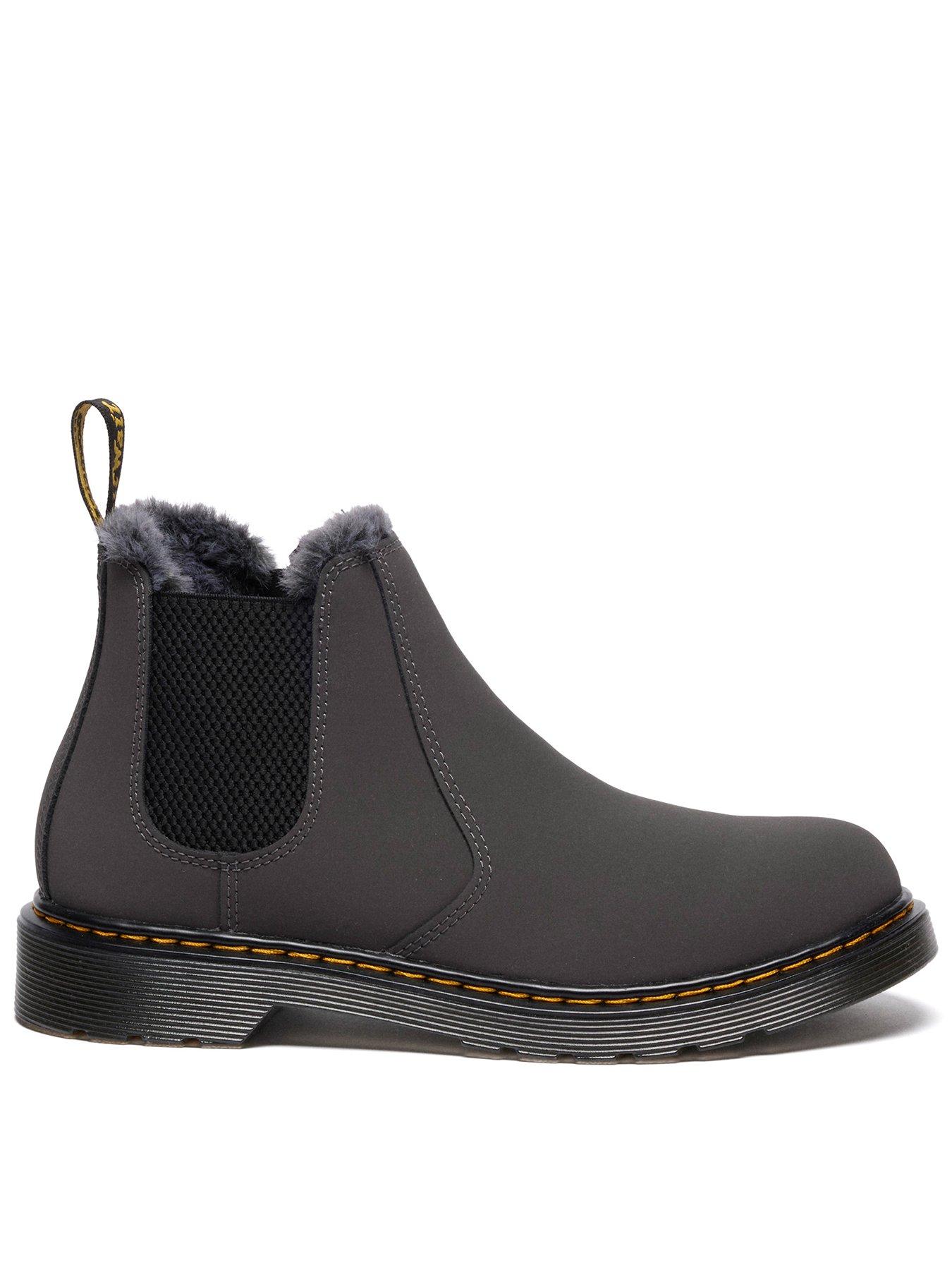 Dr Martens Youth 2976 Leonore Nubuck Chelsea Boots With Side Zip Fastening - Black