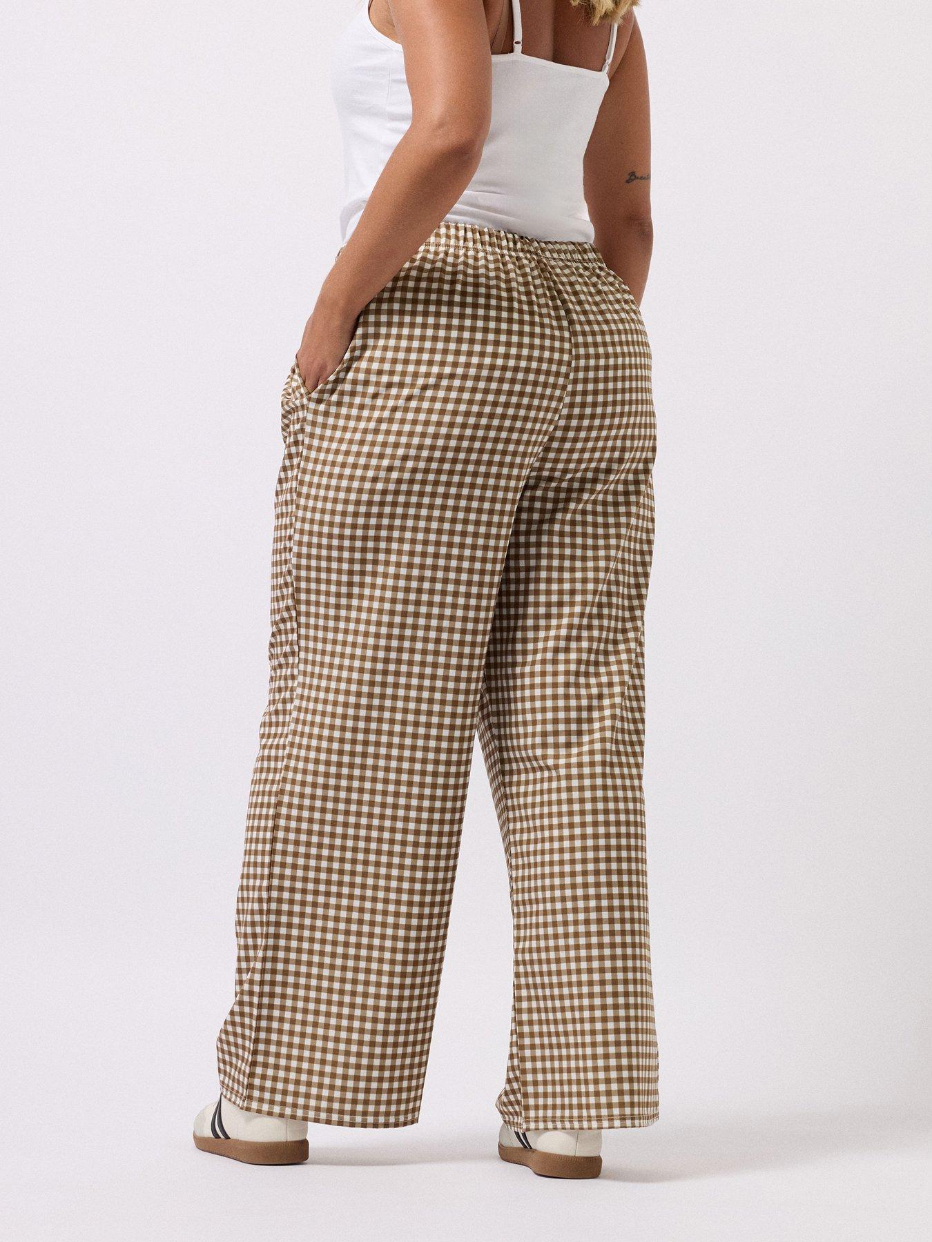 Image 2 of 4 of Yours Curve Wide Leg Trouser - Brown