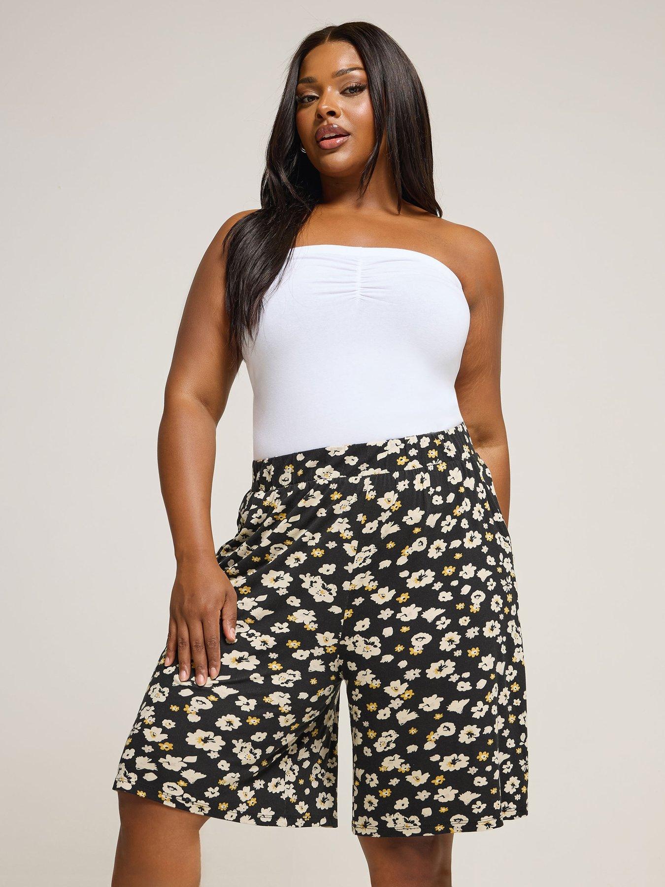 undefined Curve Floral Jersey Shorts - Black