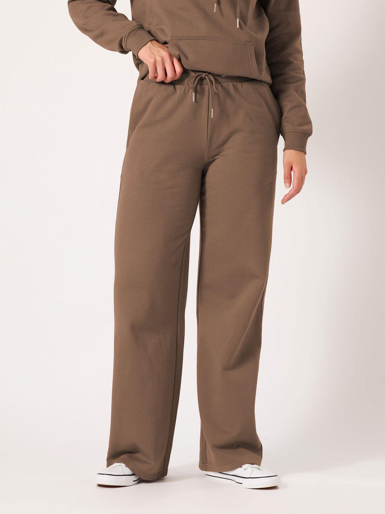 undefined Wide Leg Jogger 34" - Brown