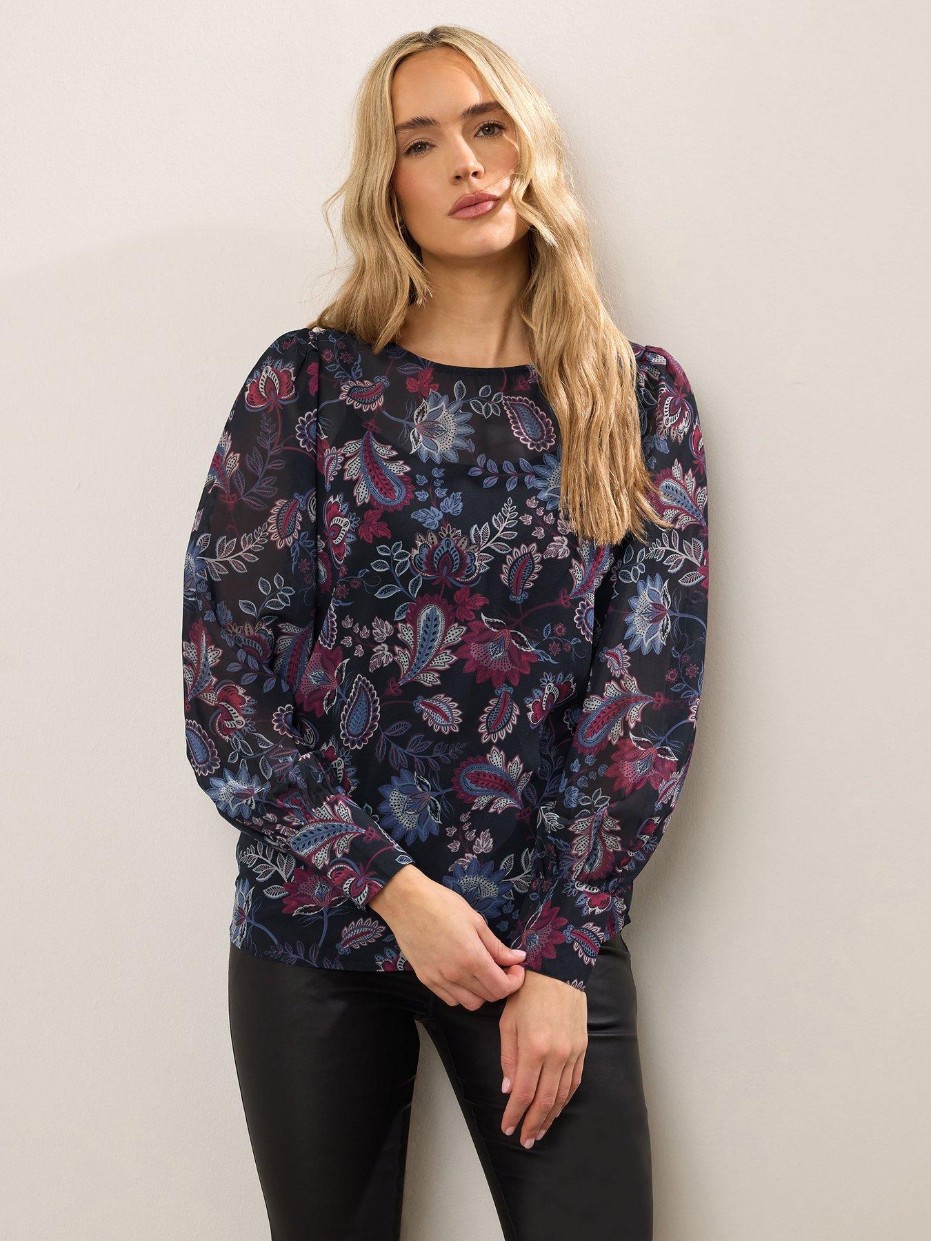 undefined Scoop Neck Georgette Top - Black
