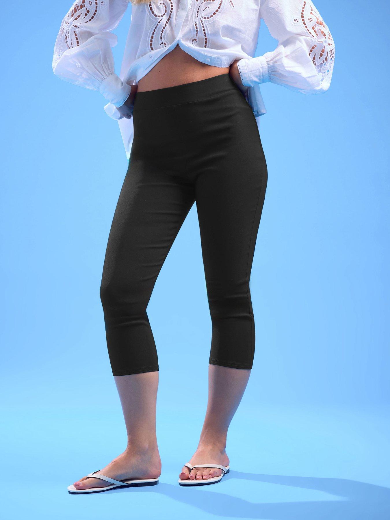 Image 1 of 4 of PixieGirl Petite Bengaline Capri Trousers - Black
