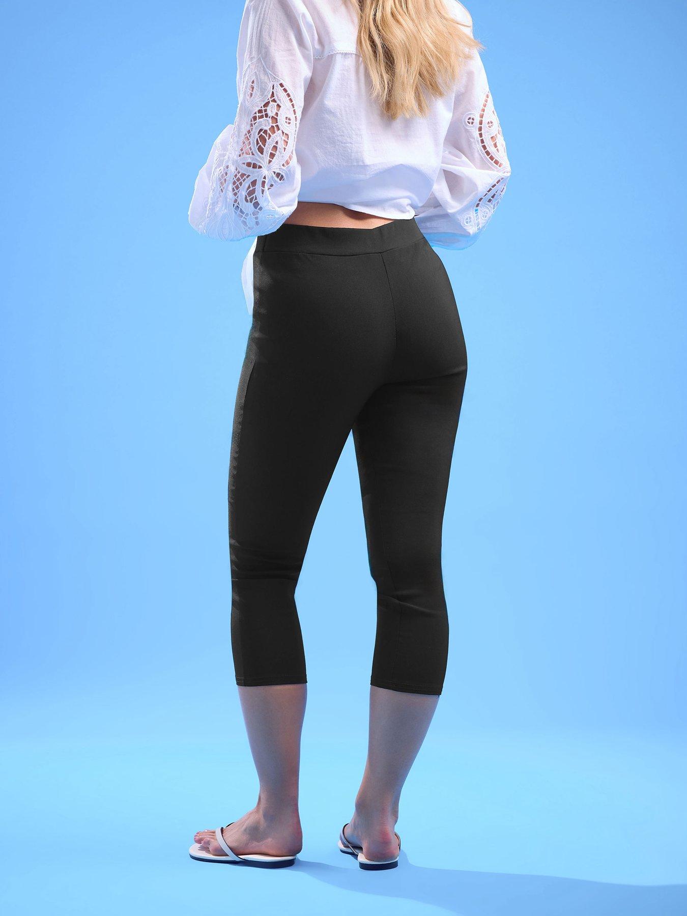 Image 2 of 4 of PixieGirl Petite Bengaline Capri Trousers - Black