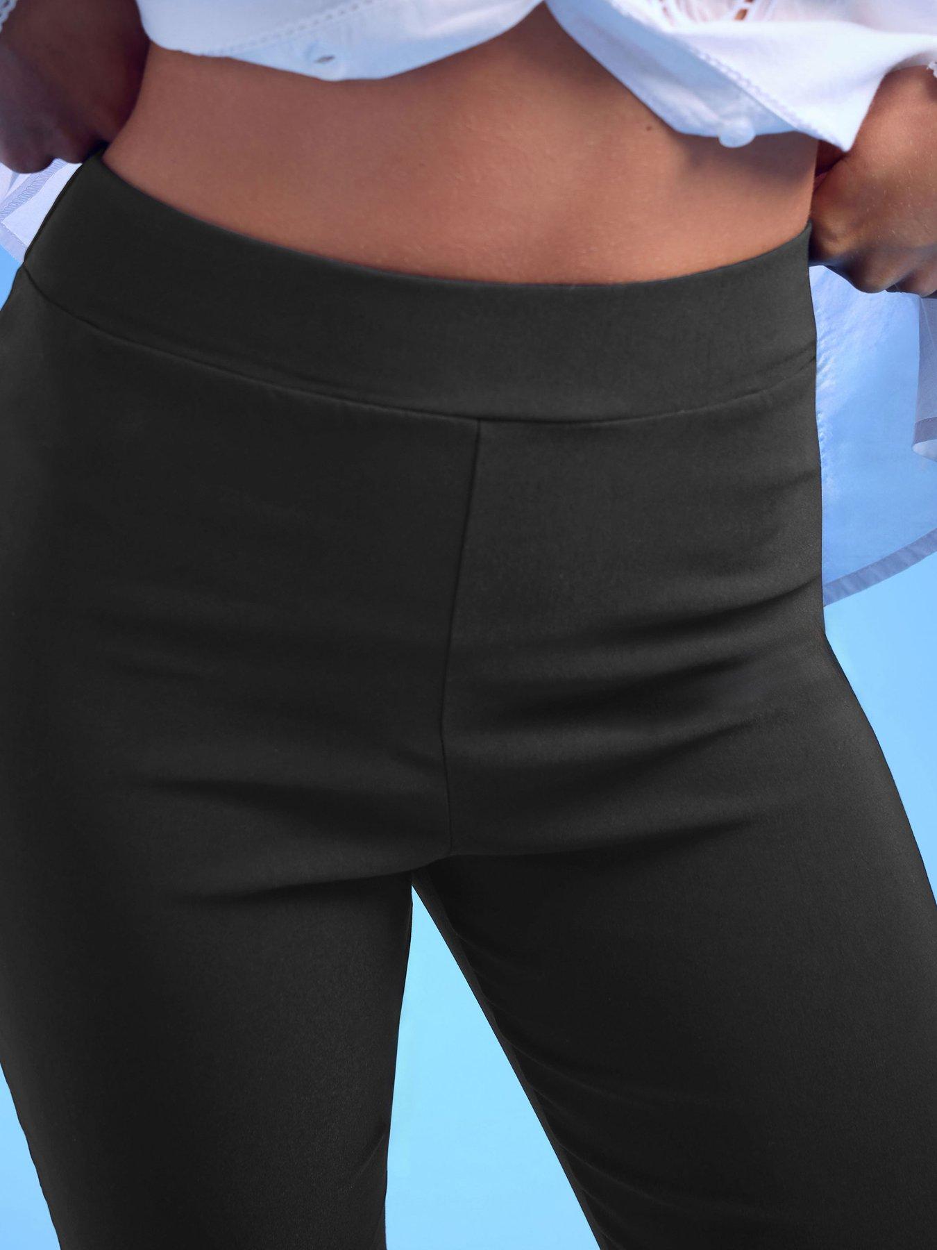 Image 4 of 4 of PixieGirl Petite Bengaline Capri Trousers - Black