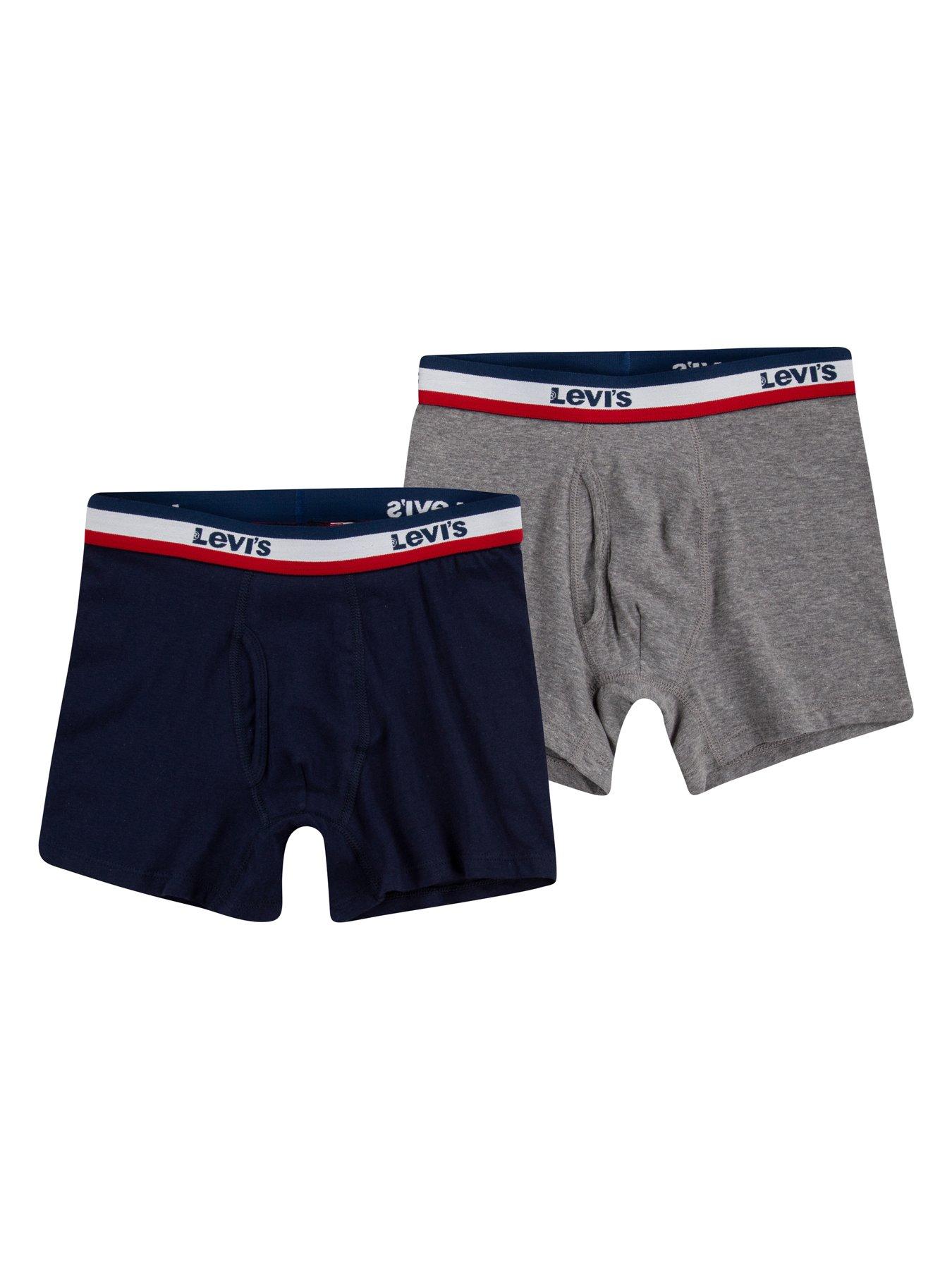 undefined Boys 2 Pack Sportswear Logo Boxer Briefs - Grey
