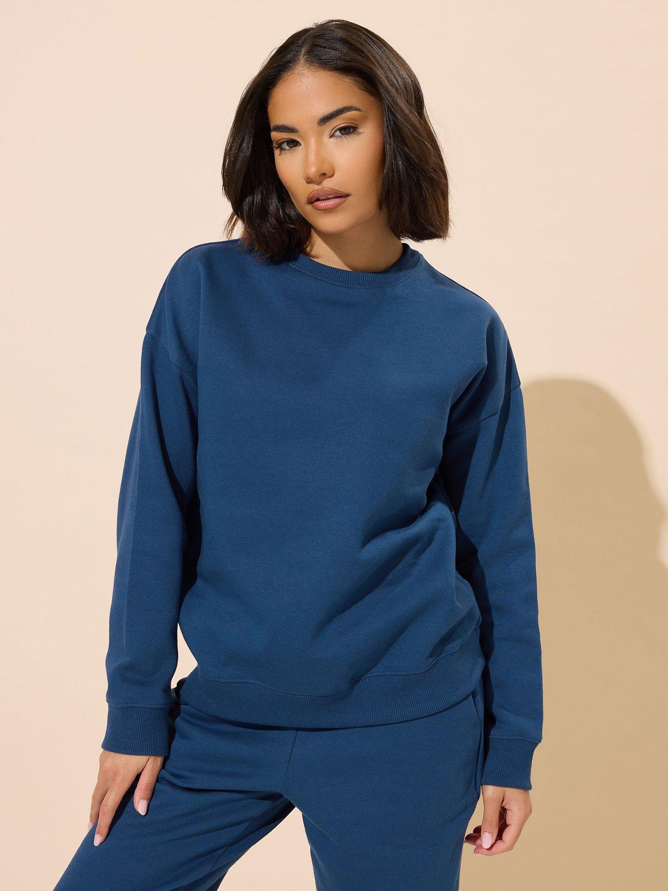undefined Petite Plain Sweatshirt - Blue