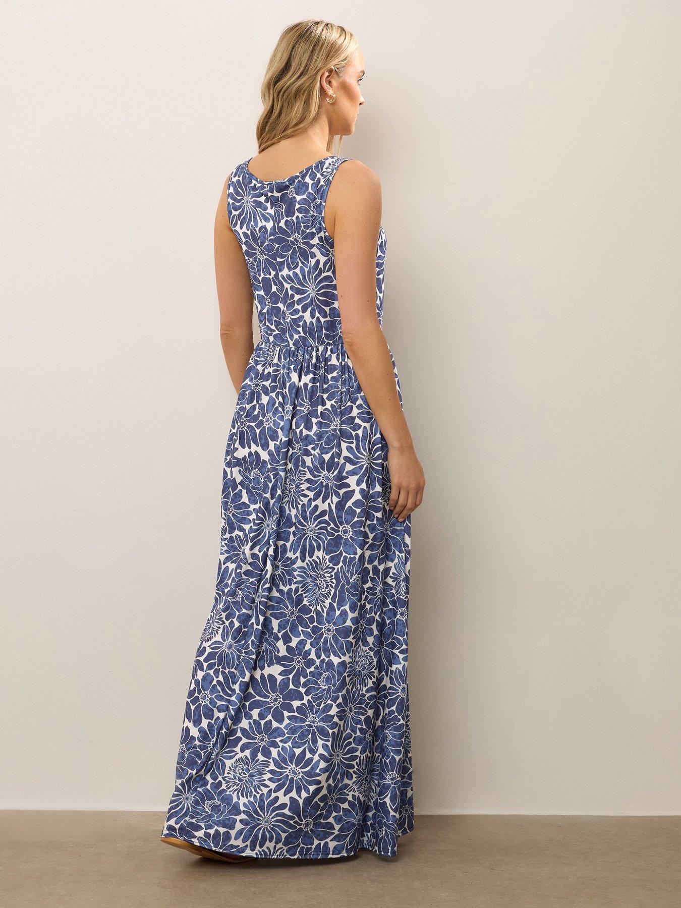 Image 2 of 4 of Long Tall Sally Floral Sleeveless Maxi Dress - Blue