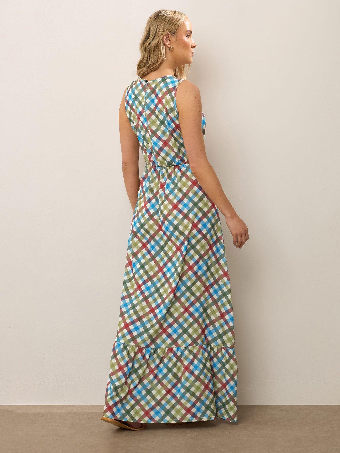 Long Tall Sally Check Sleeveless Maxi Dress Multi Very