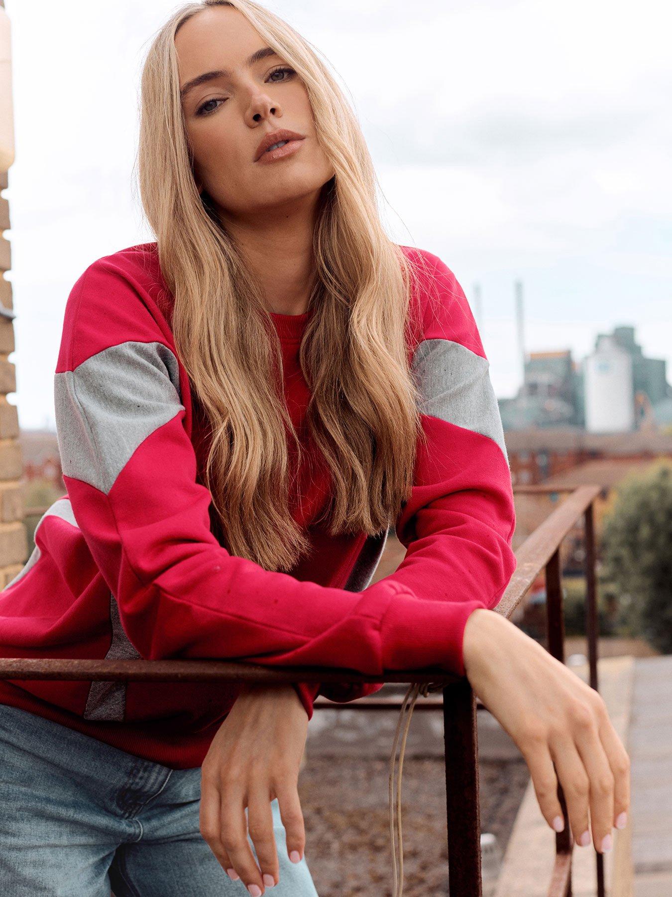 Long Tall Sally Colour Block Sweatshirt - Red