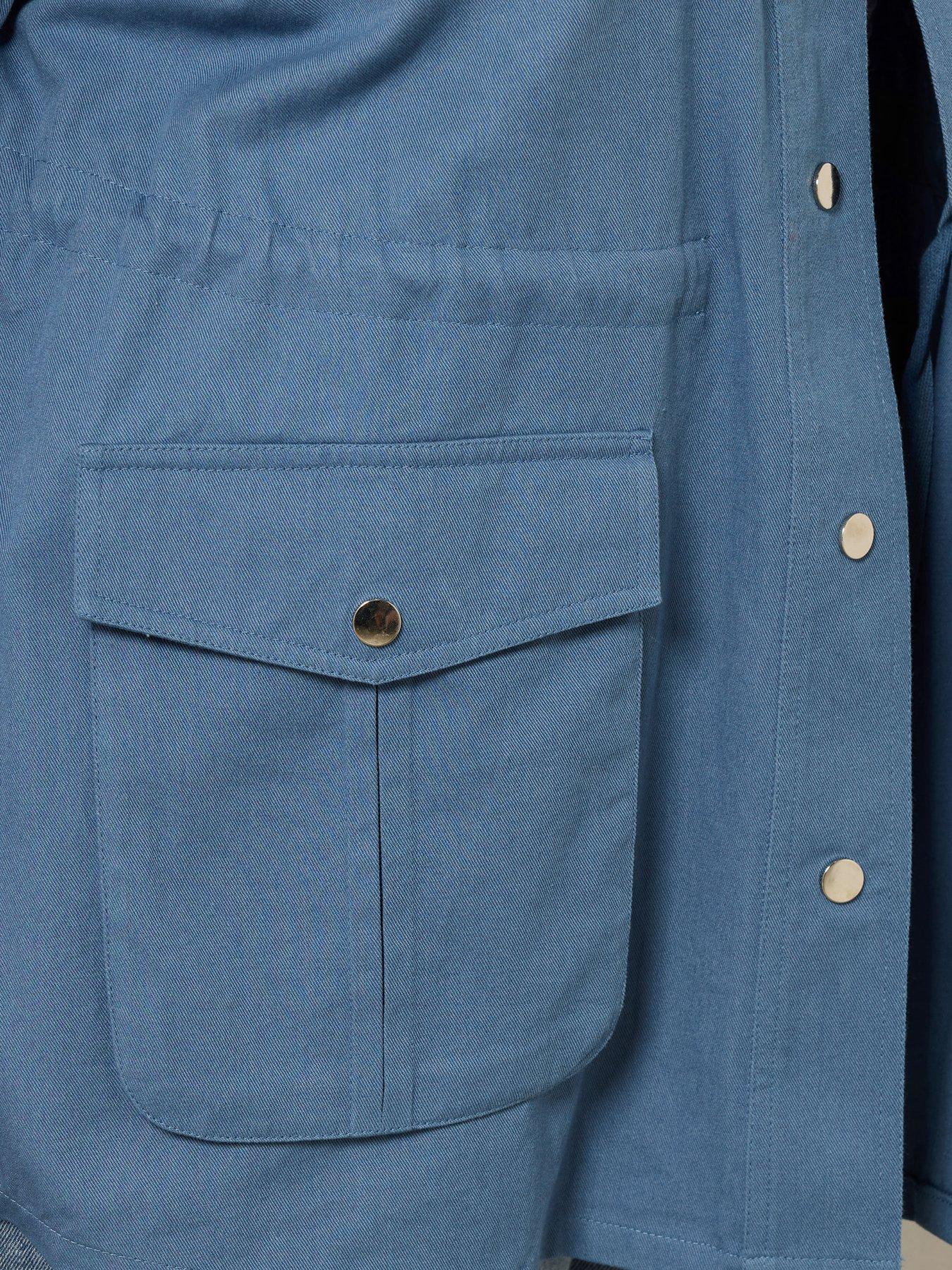 Image 4 of 5 of Yours Curve Carpenter Jacket - Blue