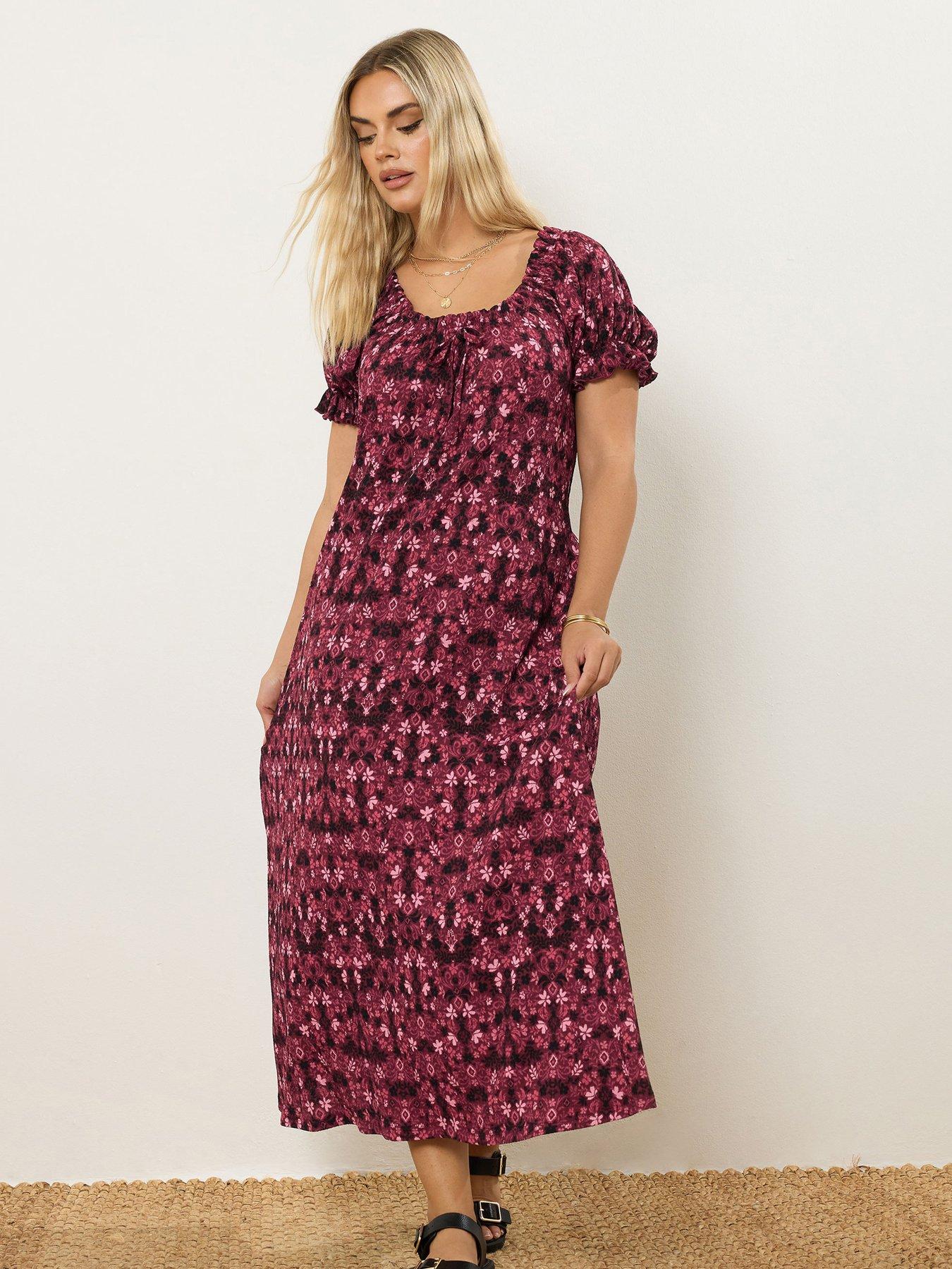 undefined Curve Frill A Line Textured Dress