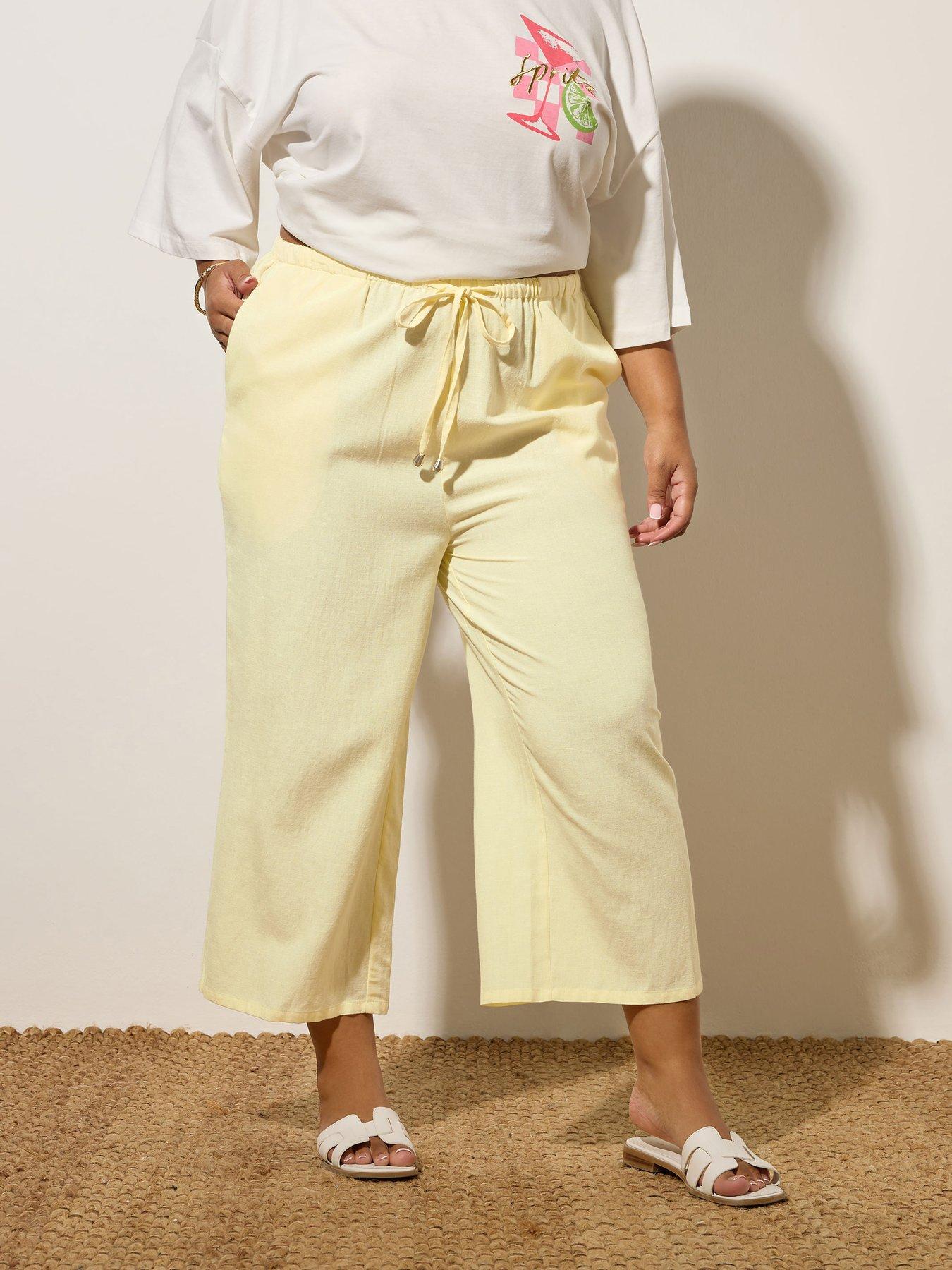 undefined Curve Linen Skinny Waist Culotte