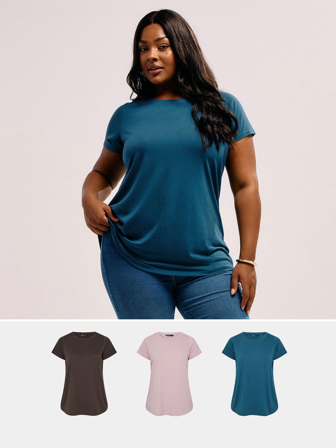 yours-curve-core-basic-3-pack-t-shirt-brown