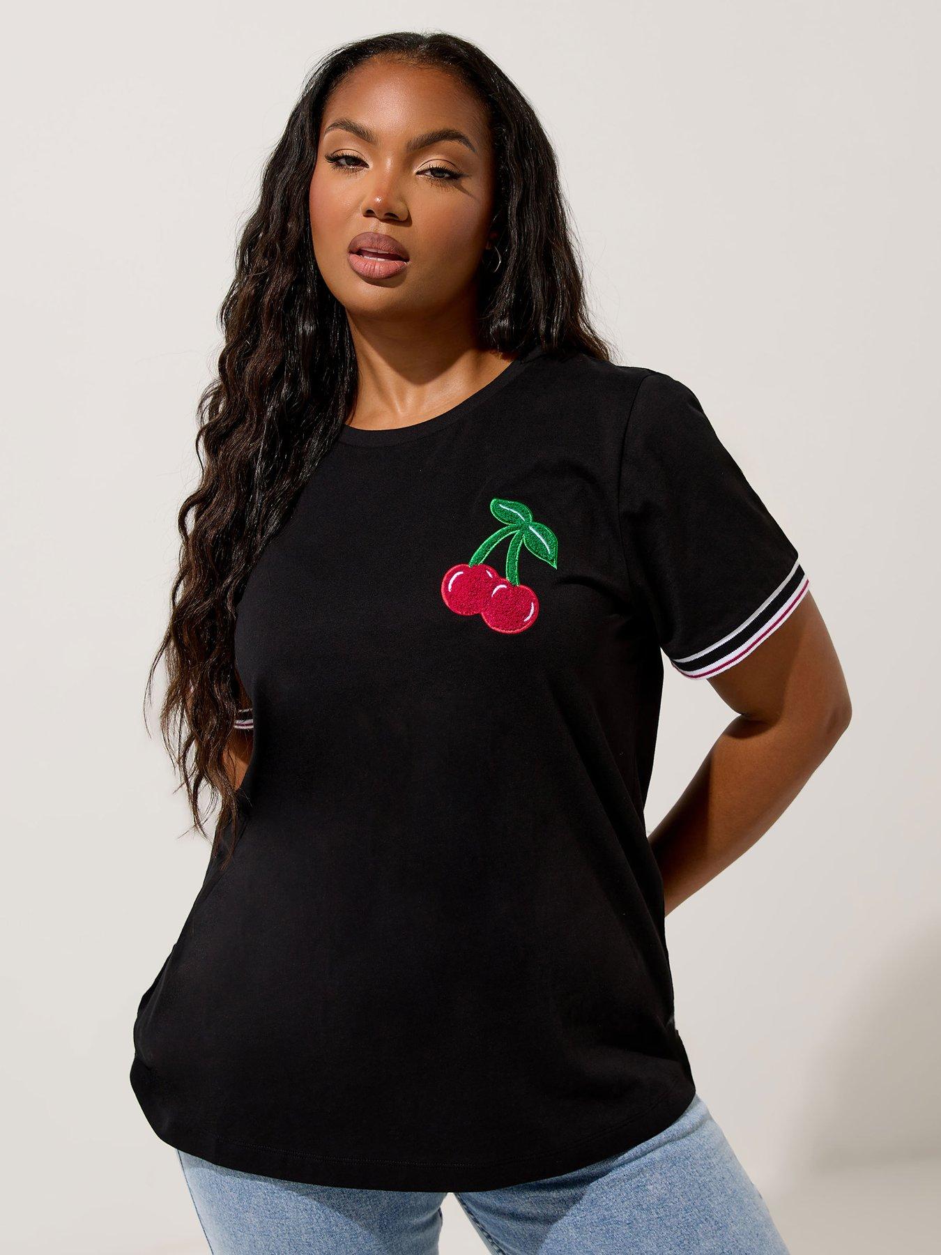undefined Curve Varsity Trim T-Shirt - Black