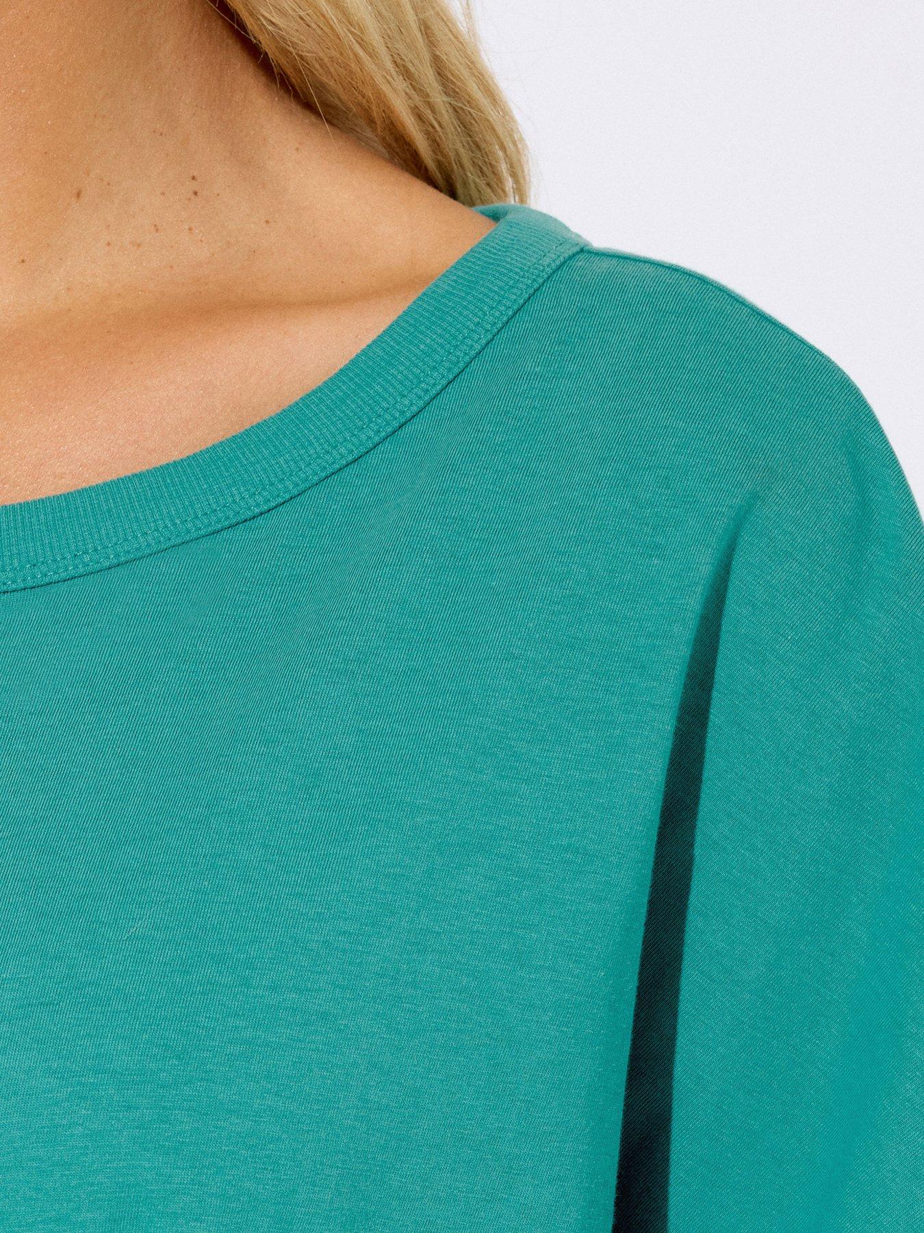 Image 4 of 4 of Yours Curve Oversized Boxy T-Shirt - Blue