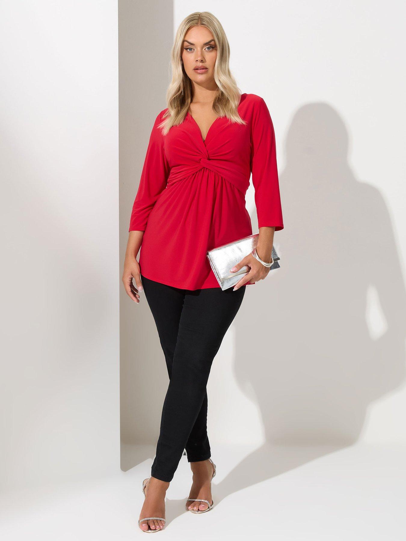 Yours Curve Knot Front Top - Red | Very