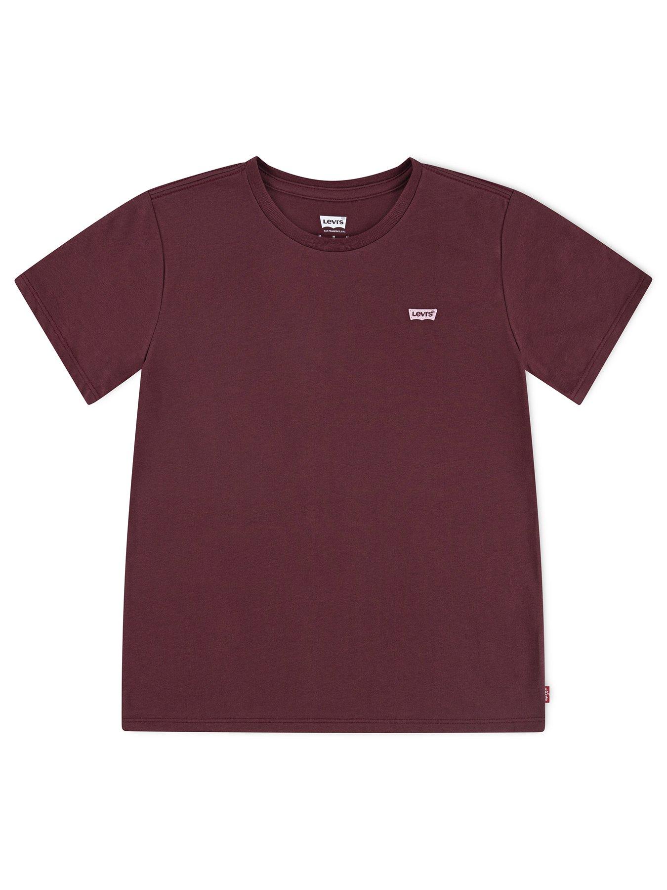 Levi's Girls Batwing Chest Hit Short Sleeve T-Shirt, Dark Red, Size Age: 6 Years
