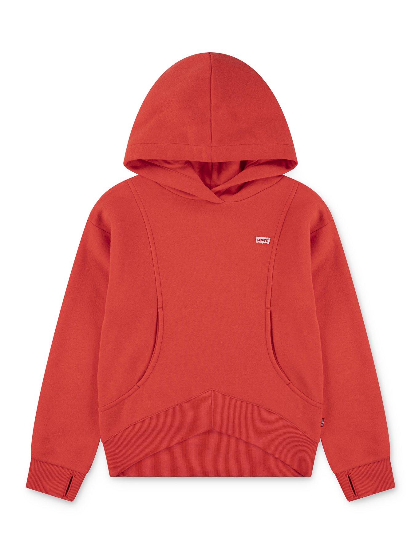undefined Girls Batwing Patch Hoodie - Red