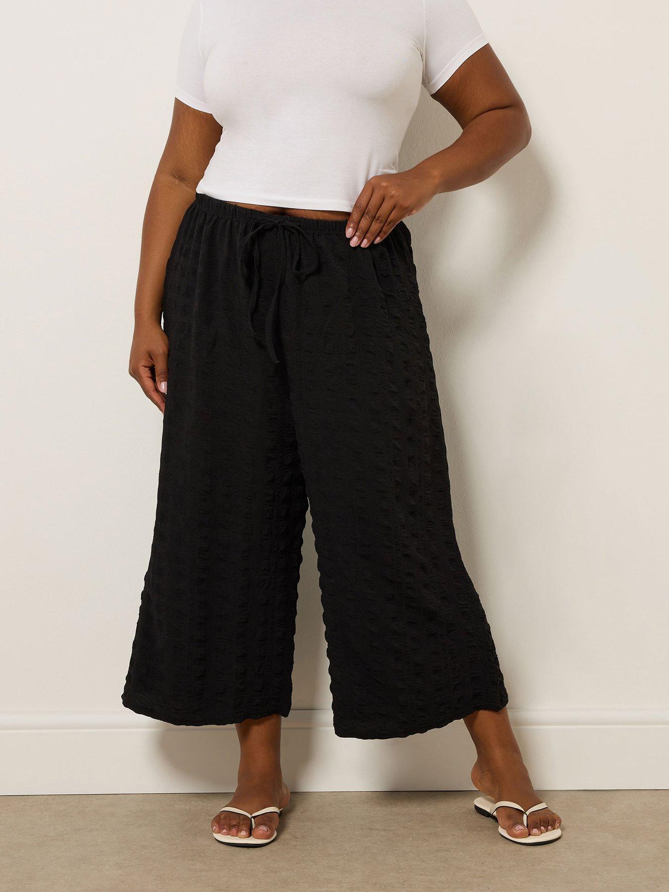 undefined Curve Square Bubble Culottes - Black