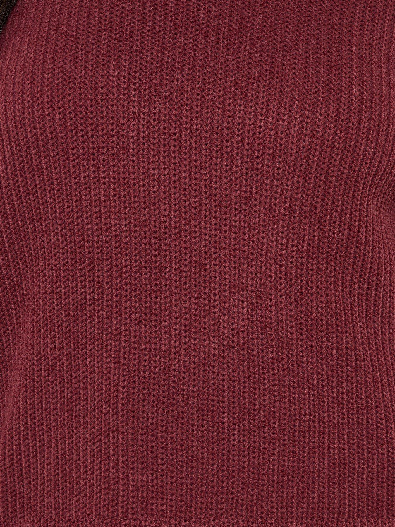Yours Curve Drop Shoulder Jumper - Burgundy Red | Very