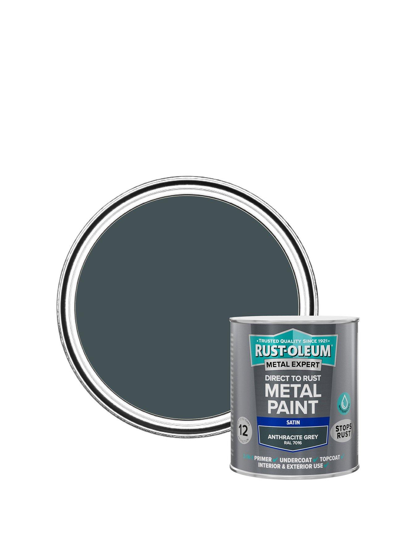 Image 1 of 6 of Rust-Oleum Metal Expert Water-based Paint Satin Anthracite 750ml