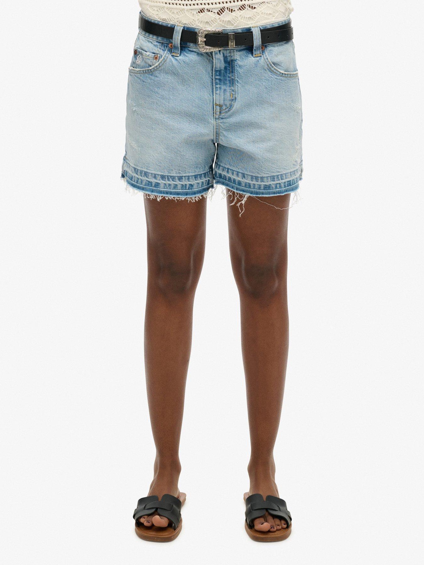 undefined Mid Rise Cut Off Shorts
