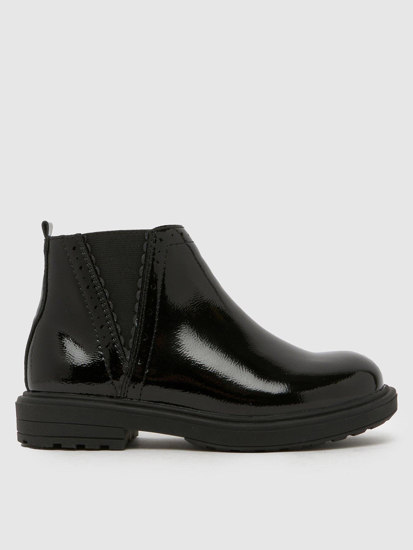 Schuh Junior Crystal Patent Chelsea Boot - Black