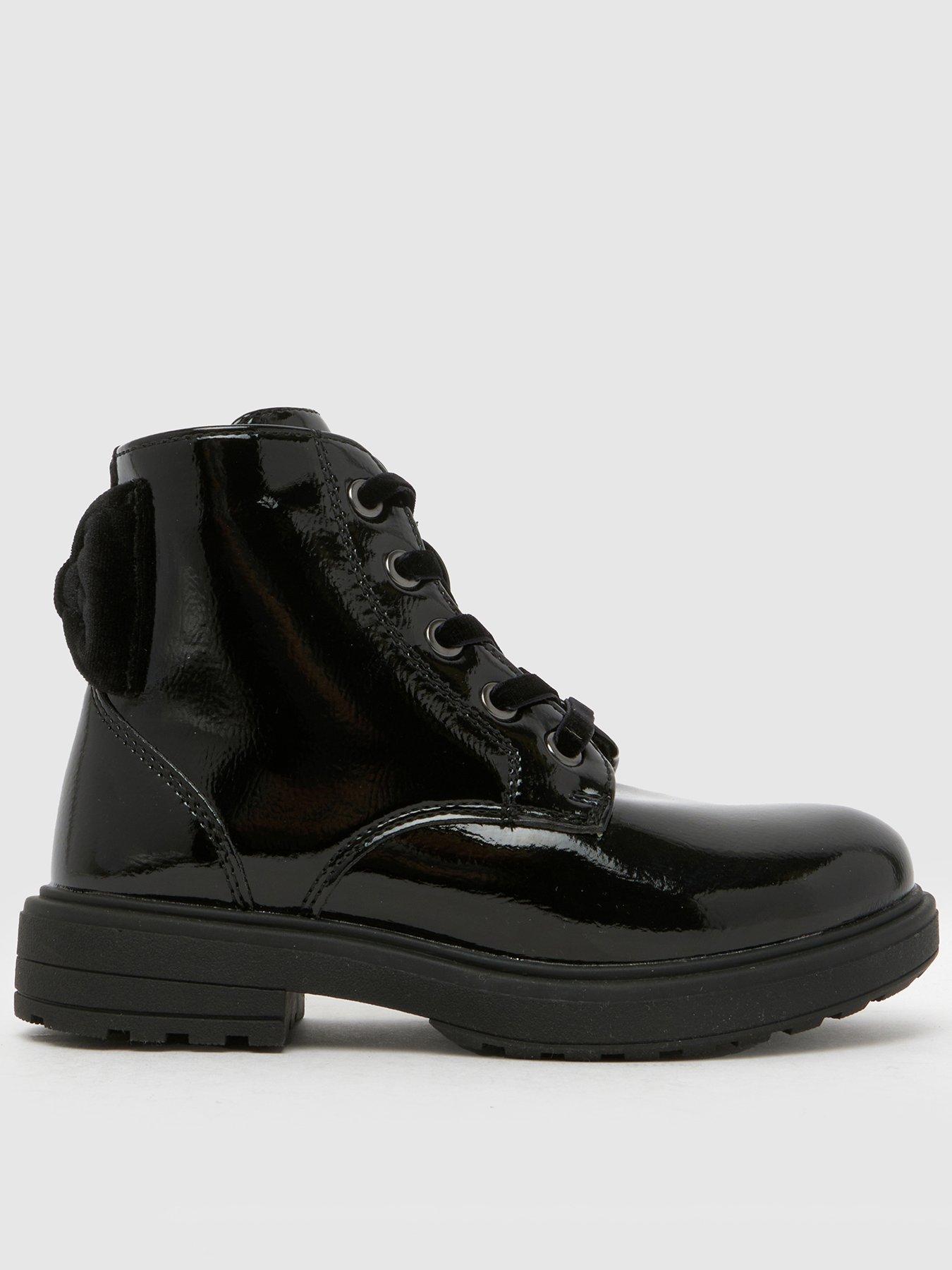 Schuh Junior Clara Patent Lace Up Boot - Black