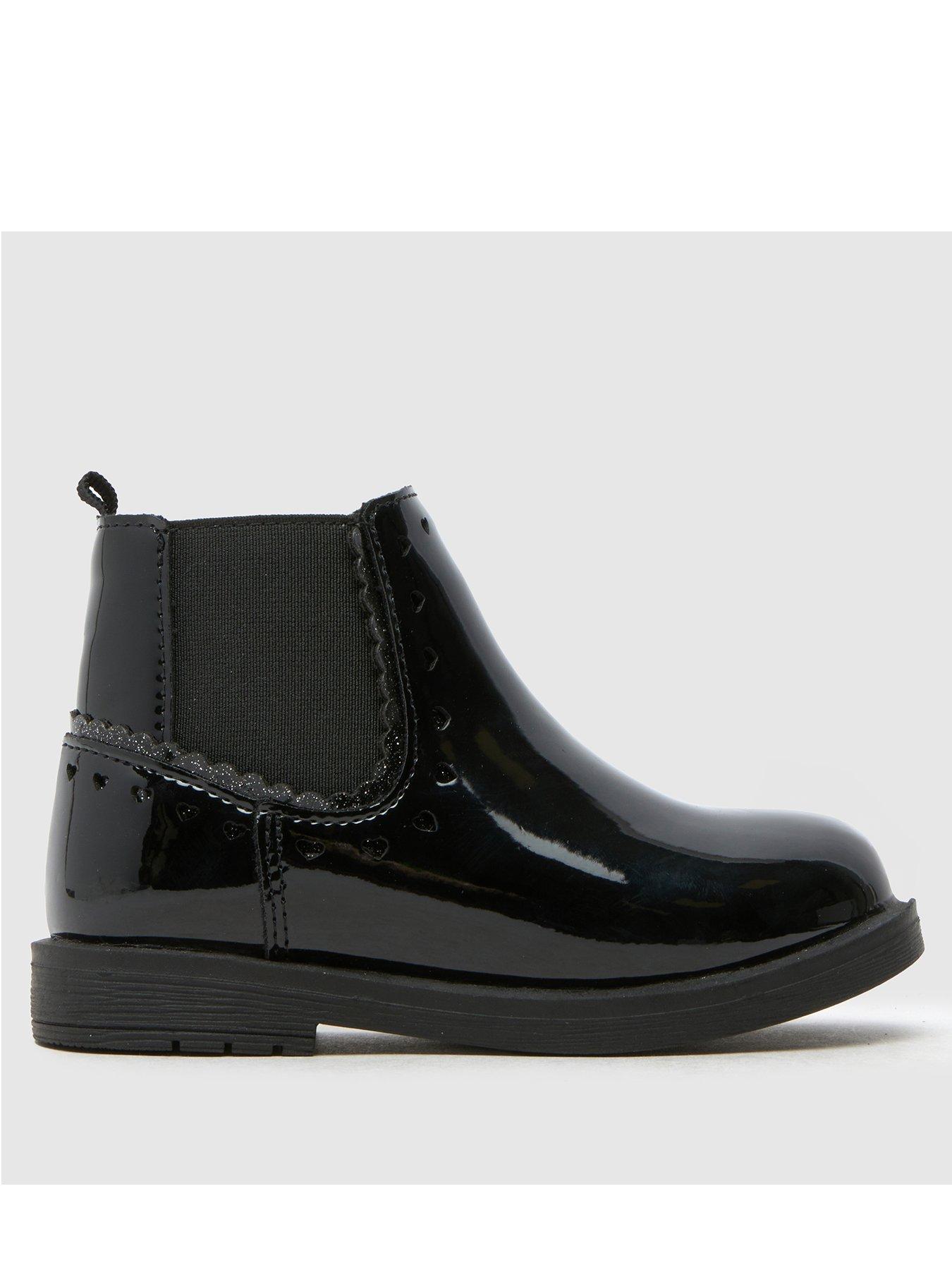 Image 1 of 4 of Schuh Toddler Classic Patent Chelsea Boots - Black