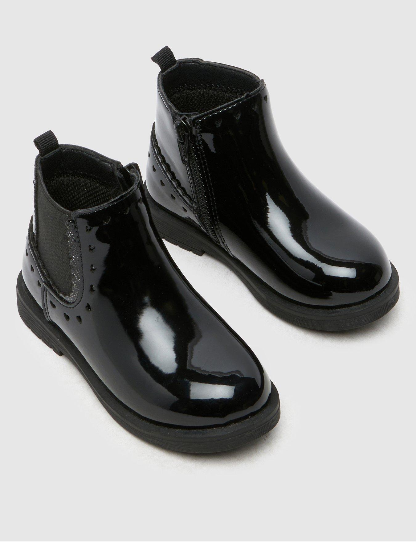 Image 3 of 4 of Schuh Toddler Classic Patent Chelsea Boots - Black
