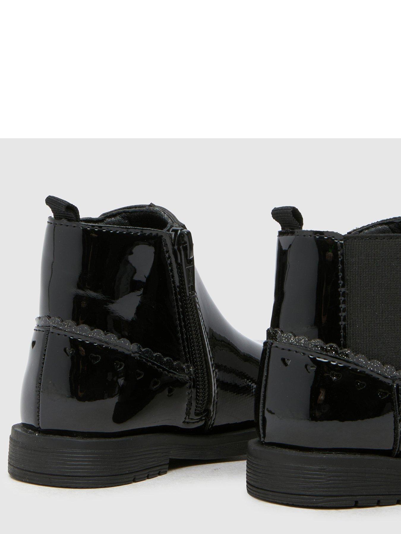 Image 4 of 4 of Schuh Toddler Classic Patent Chelsea Boots - Black