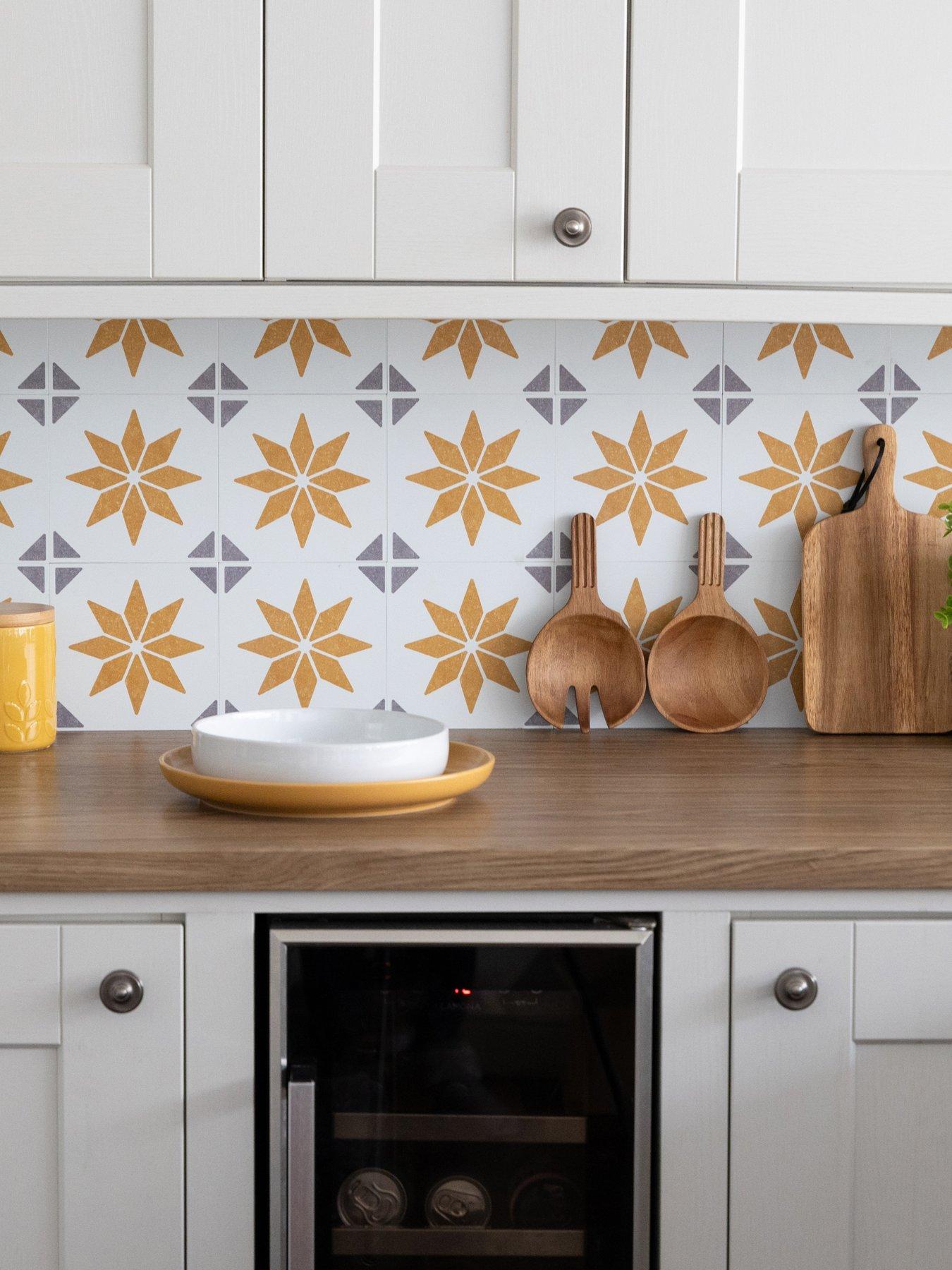 undefined Self Adhesive Wall Tiles Alia Gold Pack Of 18 Tiles