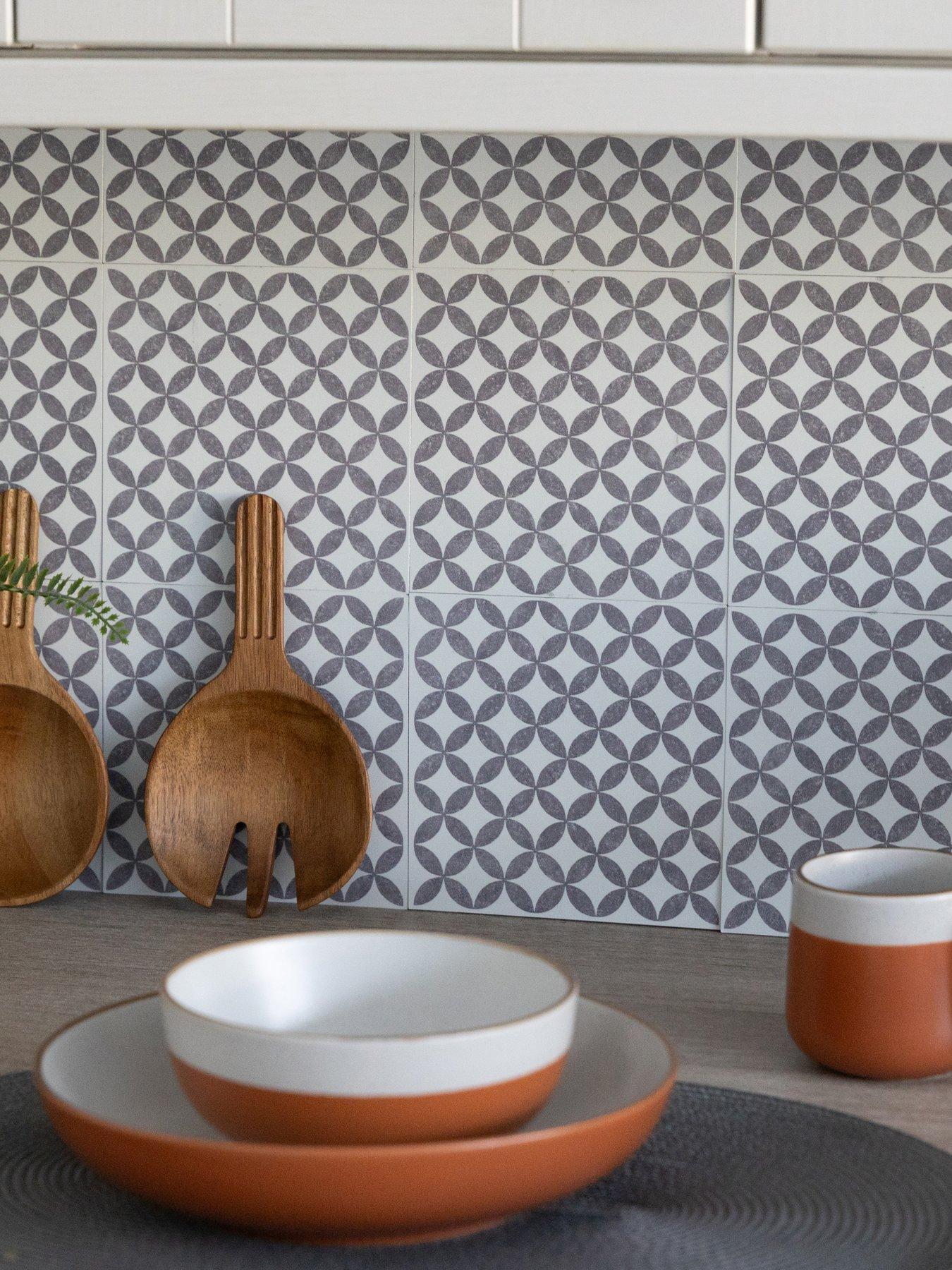 undefined Self Adhesive Wall Tiles Amira Grey Pack Of 18 Tiles
