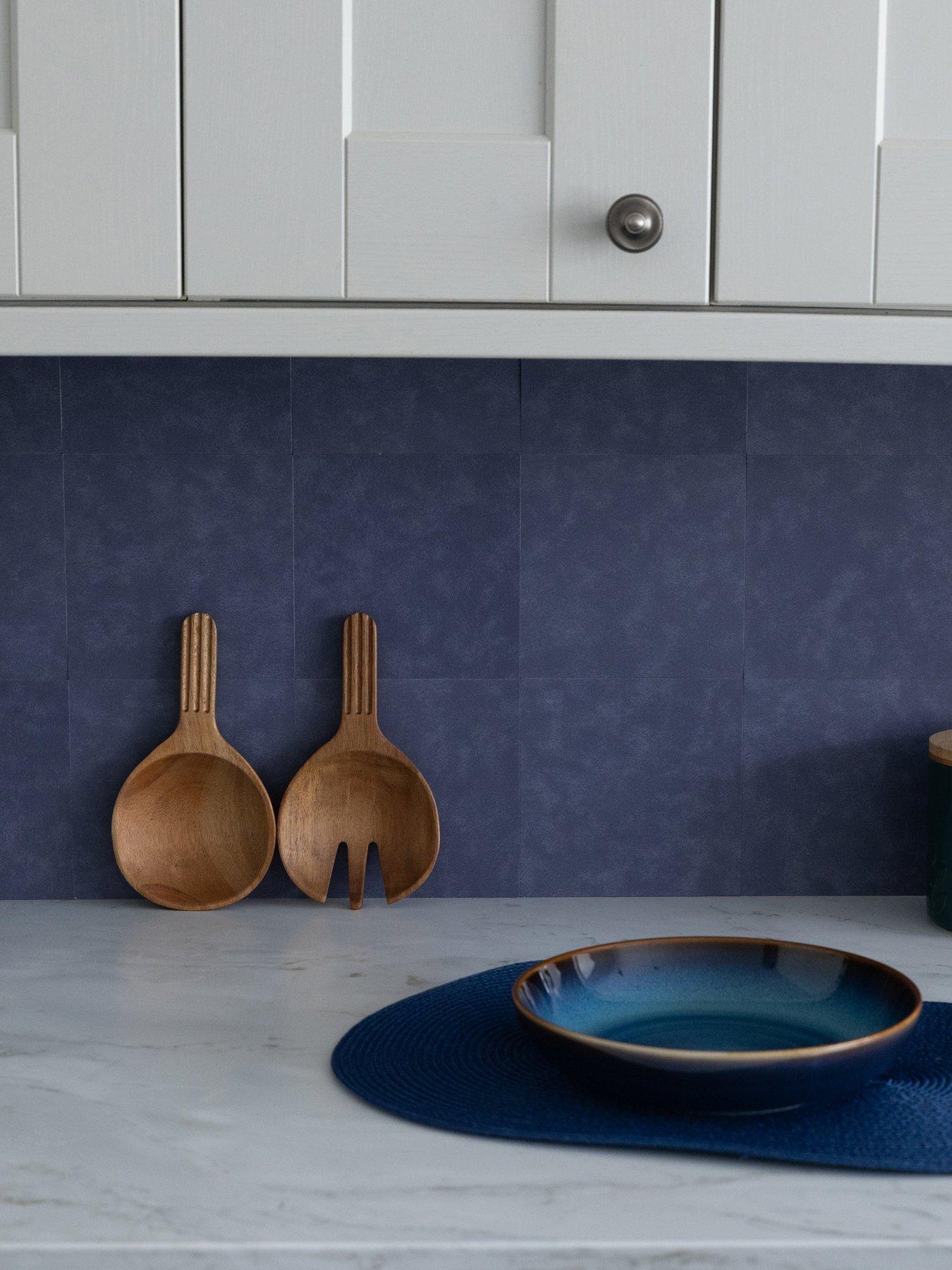 D-C-Fix Self Adhesive Wall Tiles Micro Cement Blue Pack Of 18 Tiles