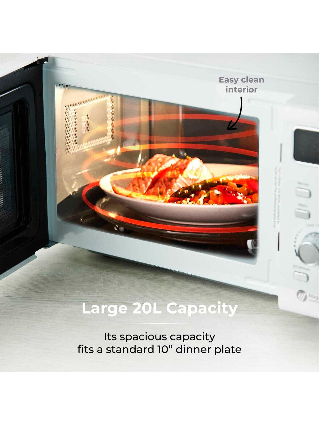 Image 4 of 6 of Tower T24041WHT Digital 800W Microwave - White &amp; Chrome