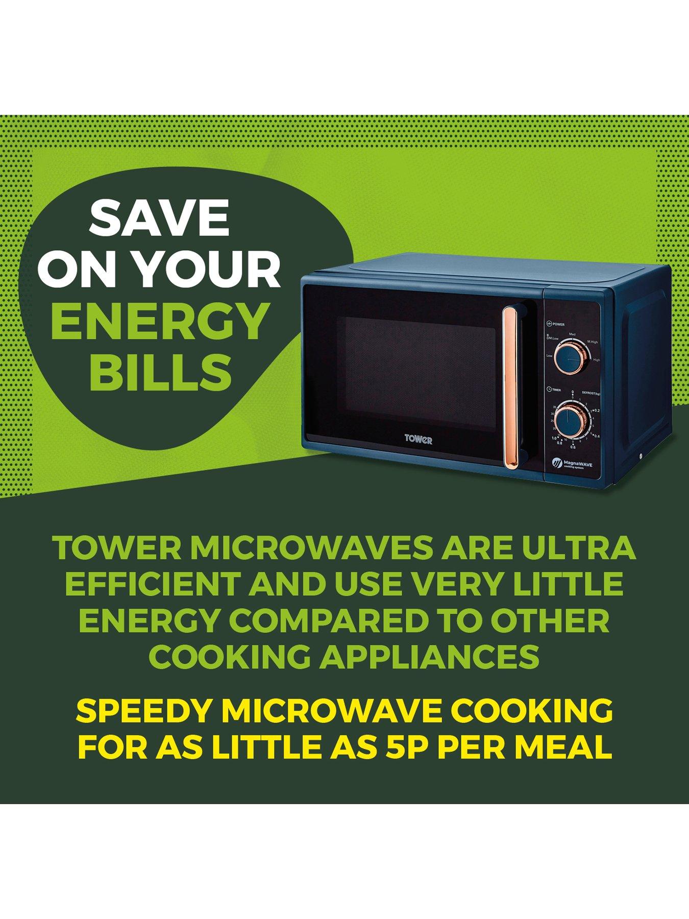 Image 3 of 6 of Tower T24038MNB Cavaletto 800W Manual Microwave - Midnight Blue &amp; Rose Gold