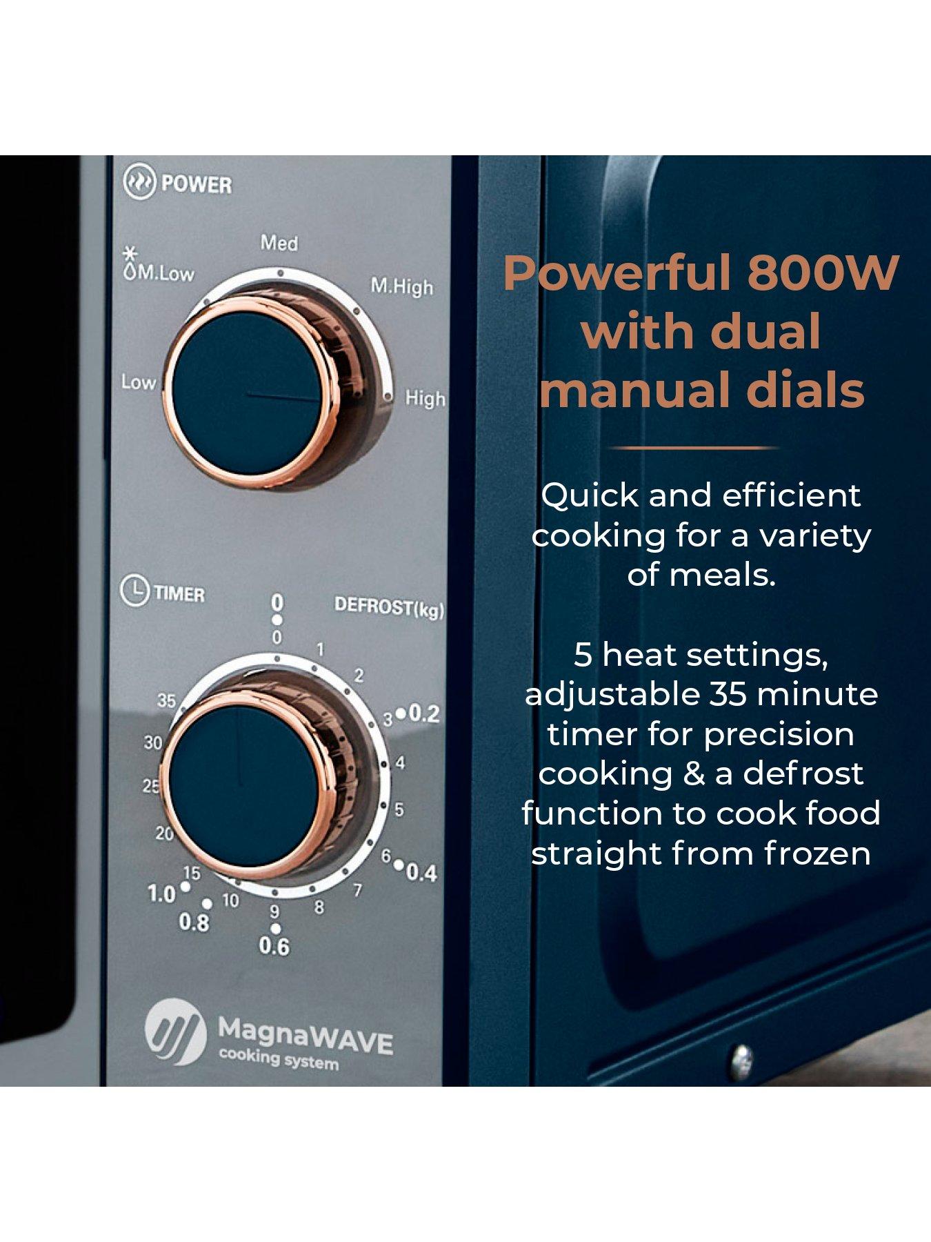 Image 4 of 6 of Tower T24038MNB Cavaletto 800W Manual Microwave - Midnight Blue &amp; Rose Gold